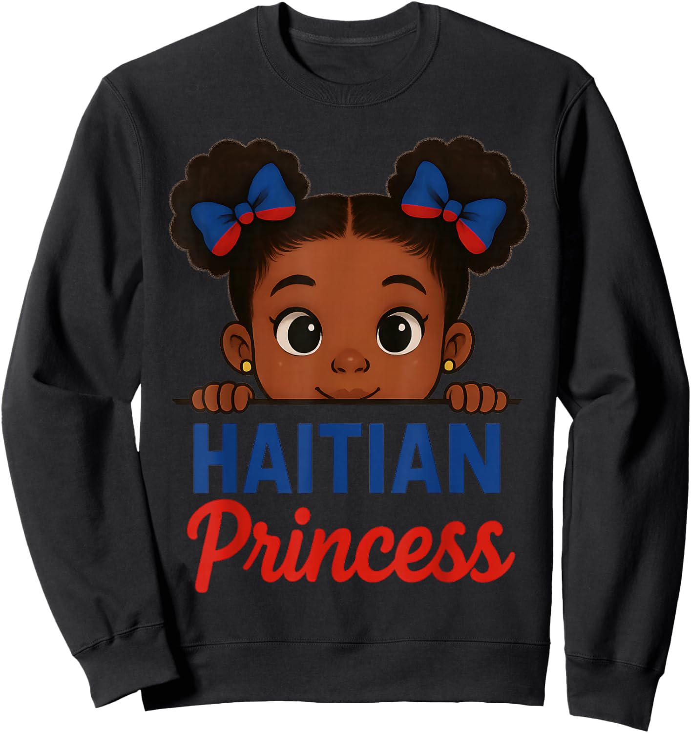 Haitian Princess Haiti Flag Black Girls Melanin Women Sweatshirt - Sweatshirt | Black