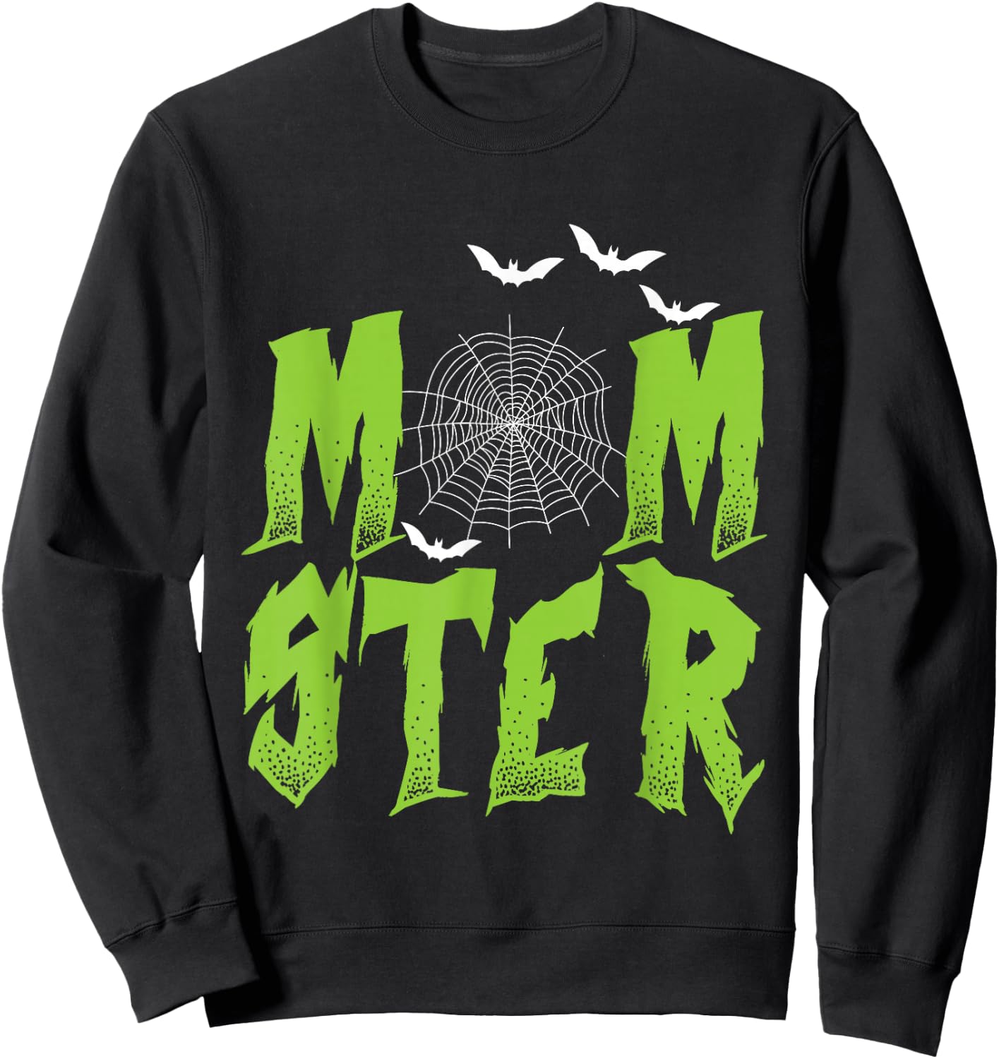 Halloween MOMster Bats Spider Web Mum Monster Mother Women Sweatshirt - Sweatshirt | Black