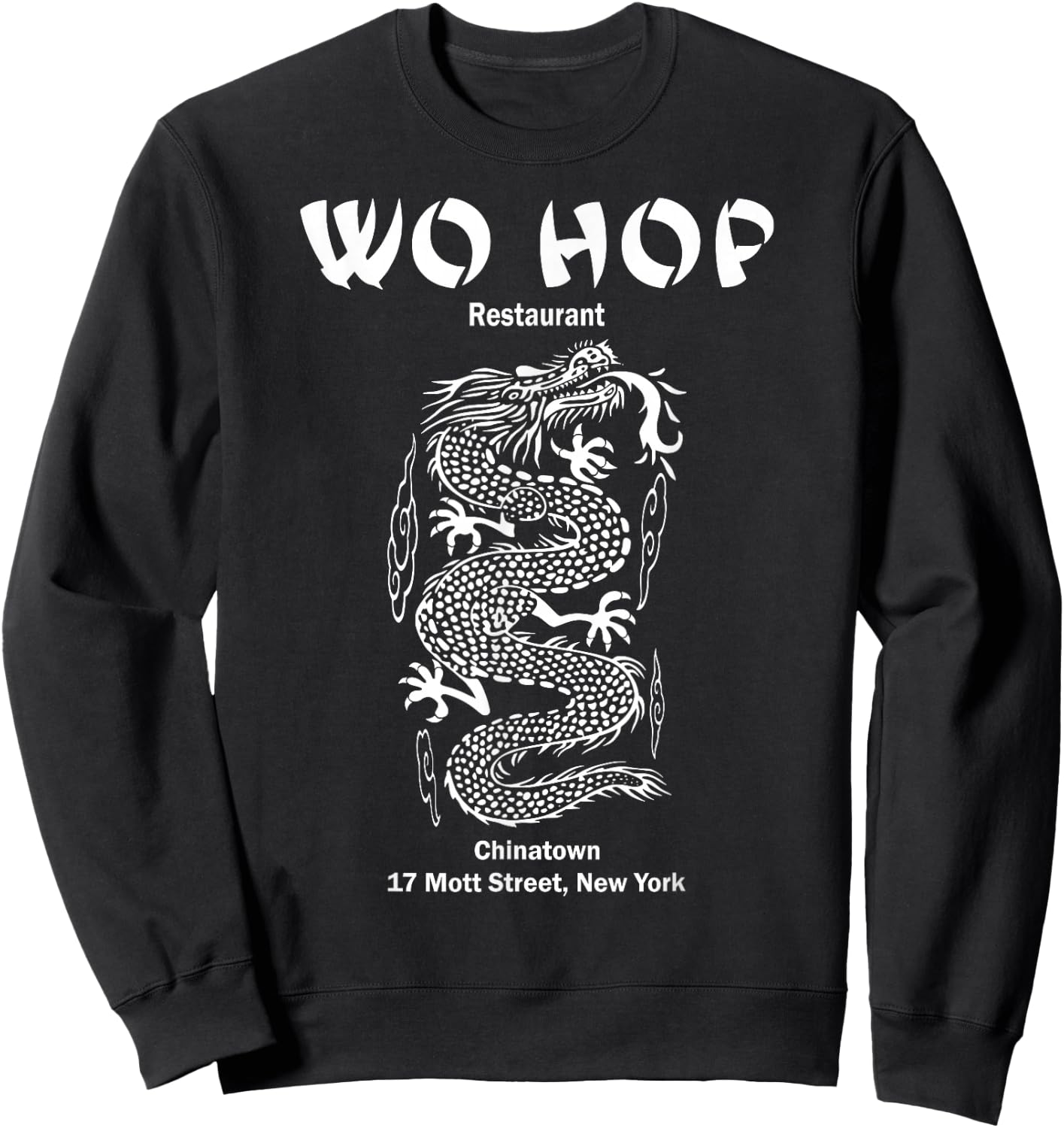 Wo hop Restaurant Chinatown, Serpent Dragon Vintage Sweatshirt - Sweatshirt | Black