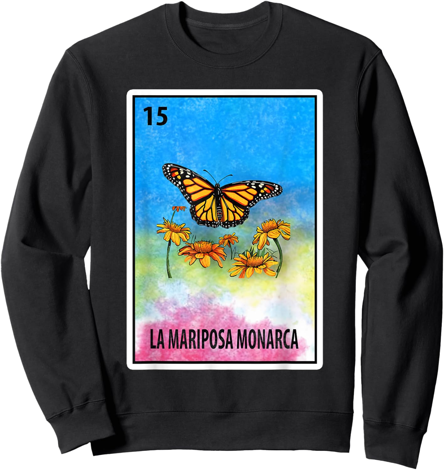 Mexican Bingo La Mariposa Monarca Sweatshirt - Sweatshirt | Black