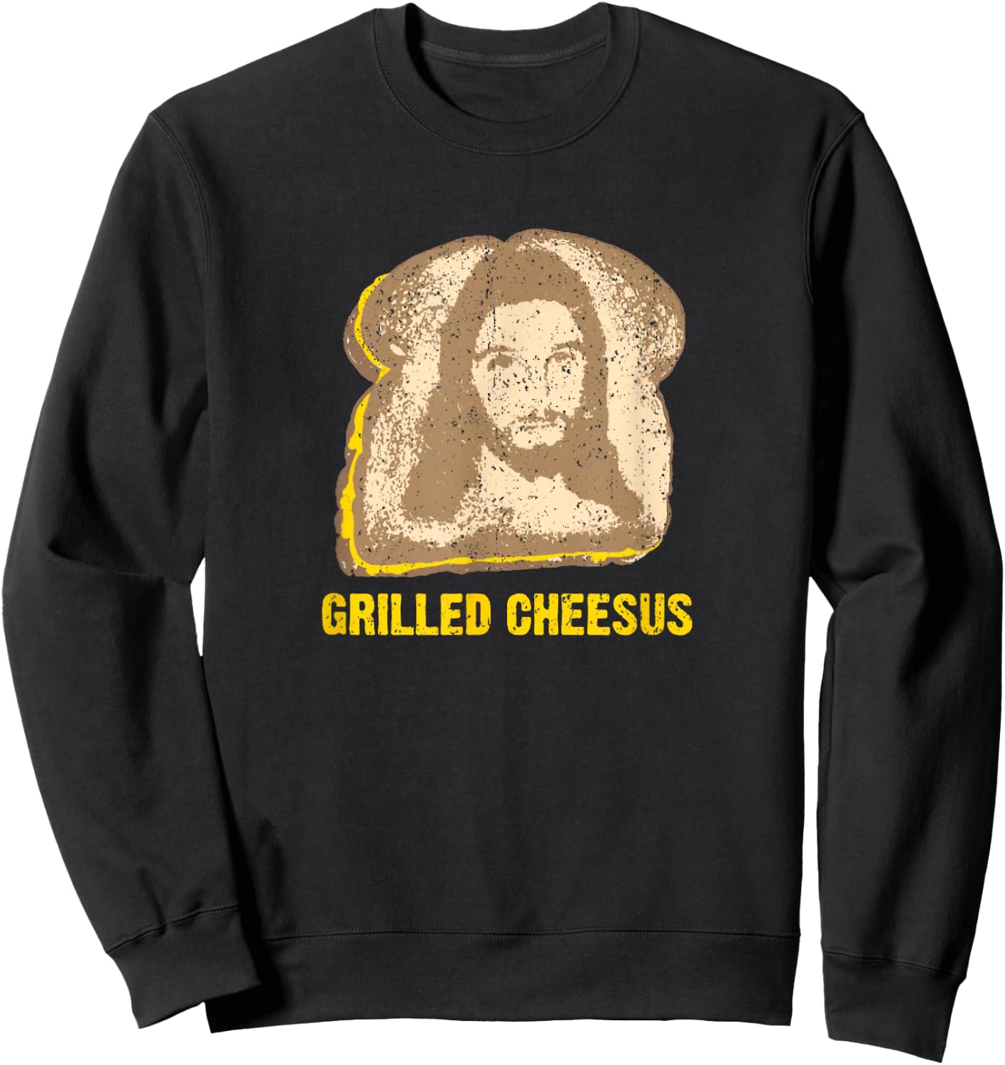 Vintage Grilled Cheesus Jesus Religious Bible Verse Sweatshirt - Sweatshirt | Black