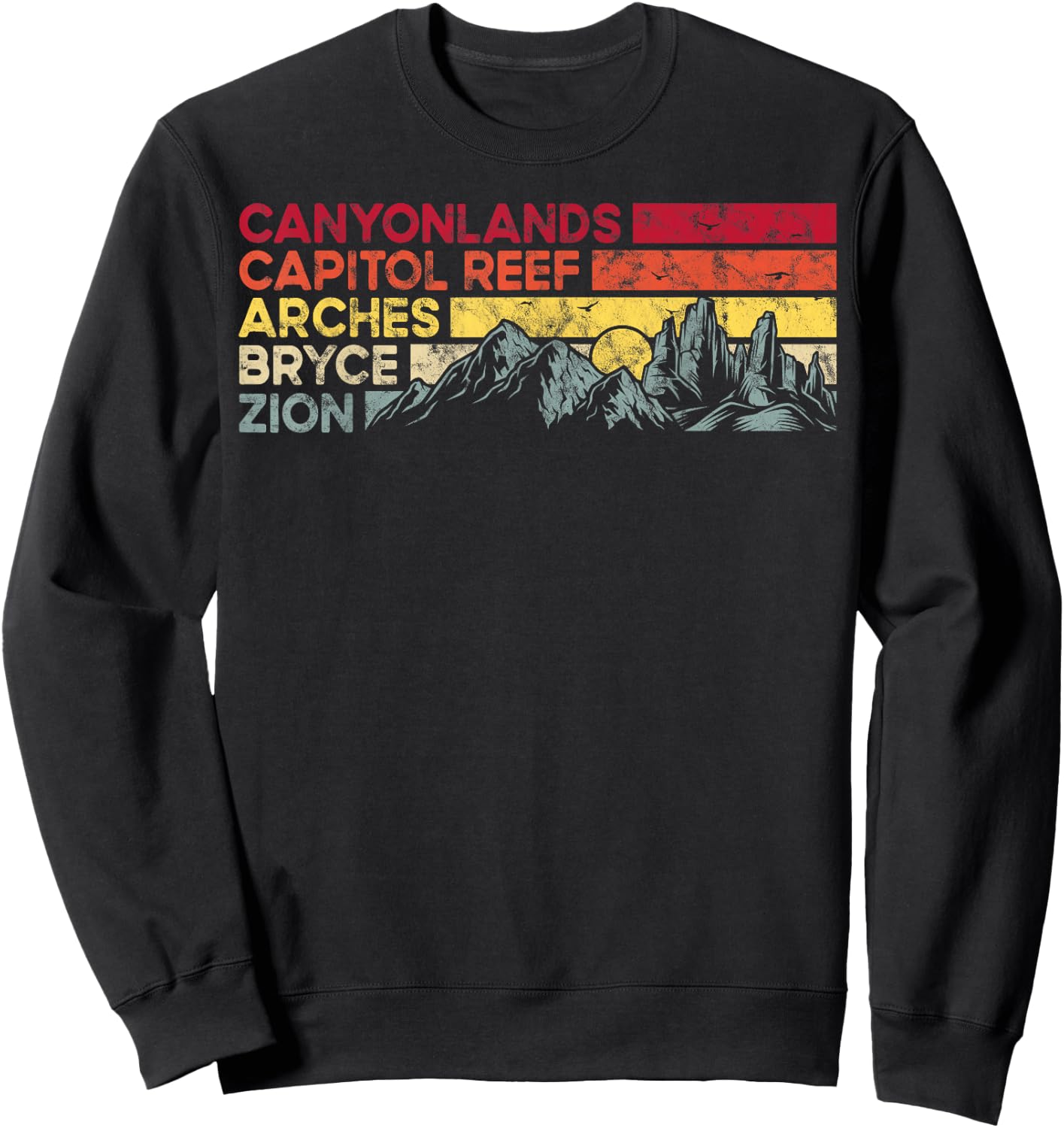 Vintage utah national parks Moab utah mighty five souvenir Sweatshirt - Sweatshirt | Black
