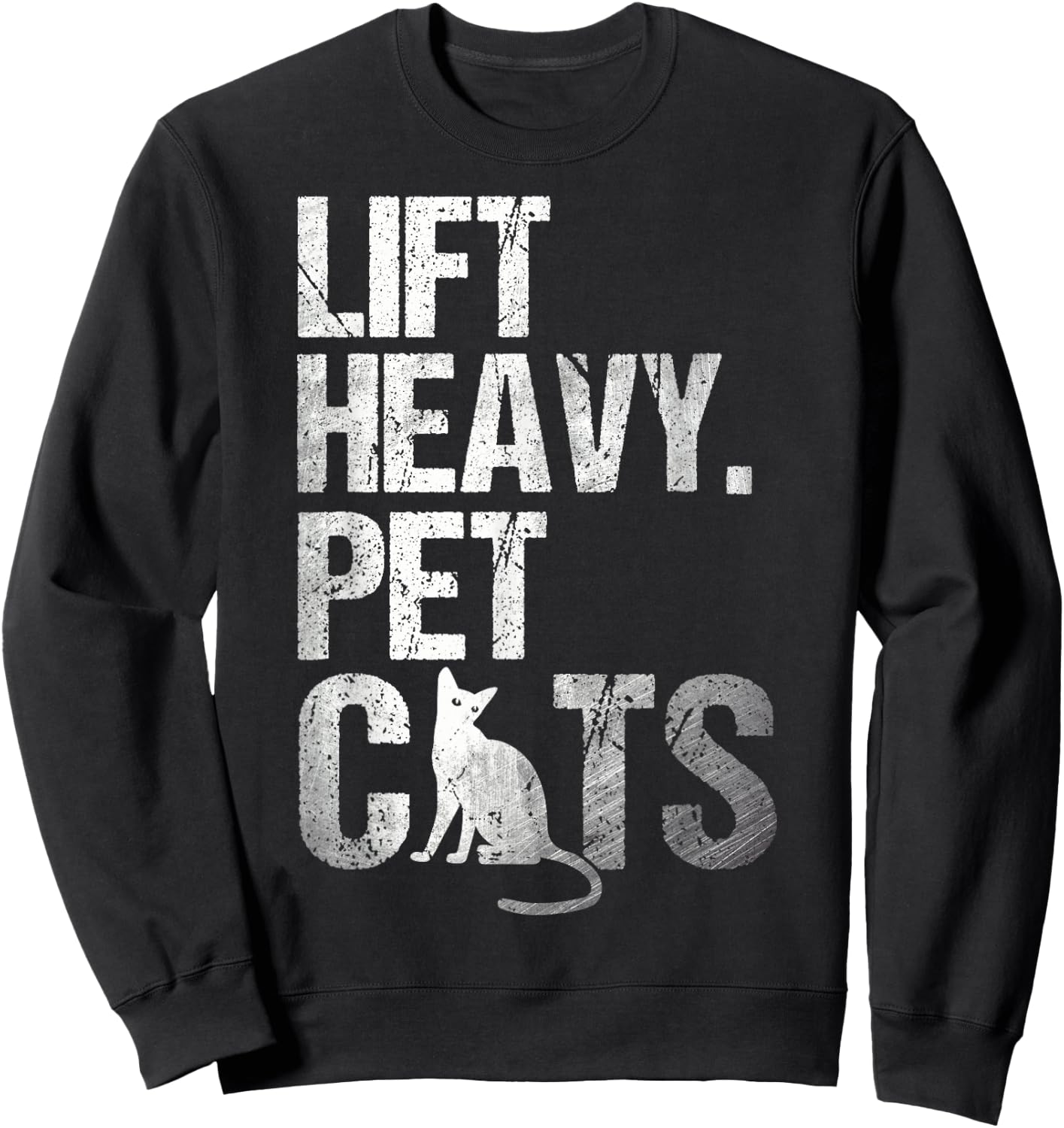 Funny Gym Cat Workout Lift Heavy Pet Cats Sweatshirt - Sweatshirt | Black