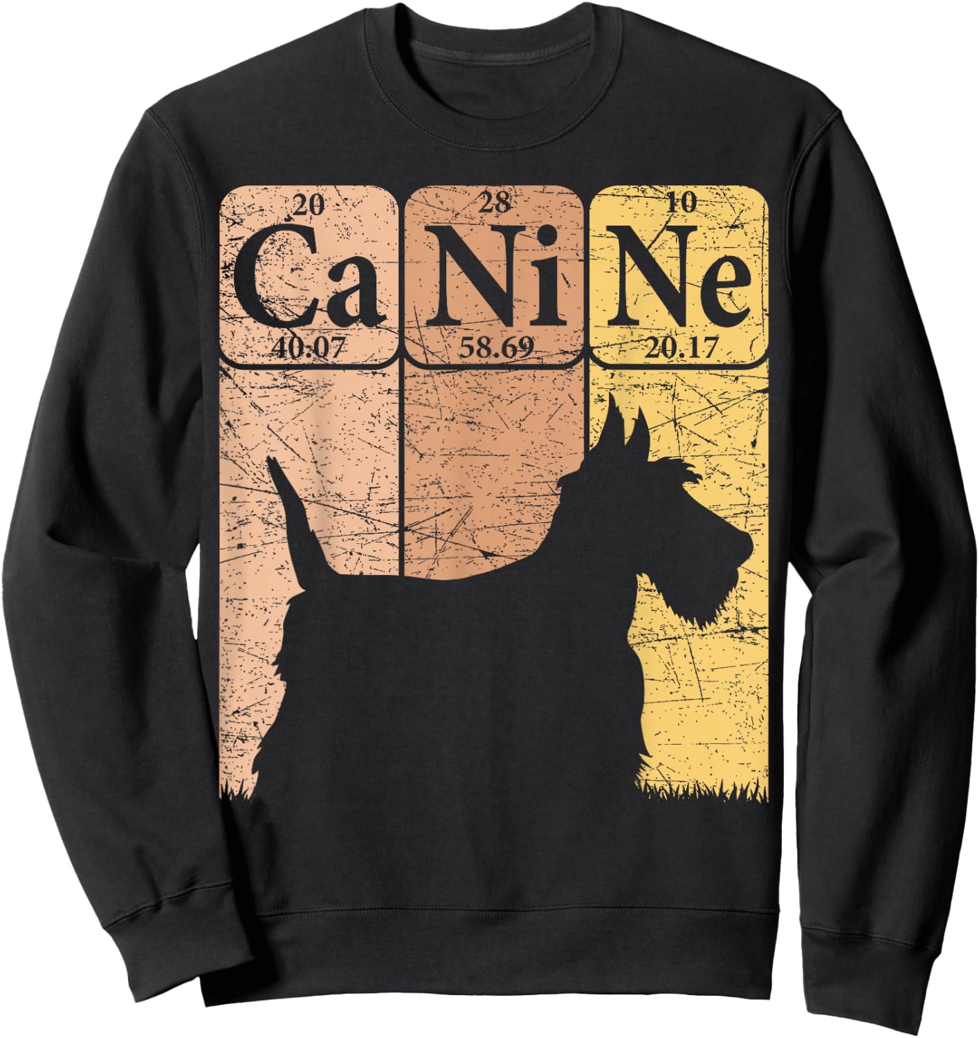 Scottish Terrier Dog Periodic Table Elements Scottie Canine Sweatshirt - Sweatshirt | Black