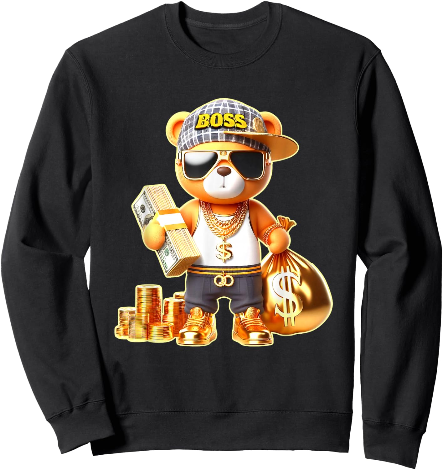 Teddy Bear Boss Money Sweatshirt - Sweatshirt | Black