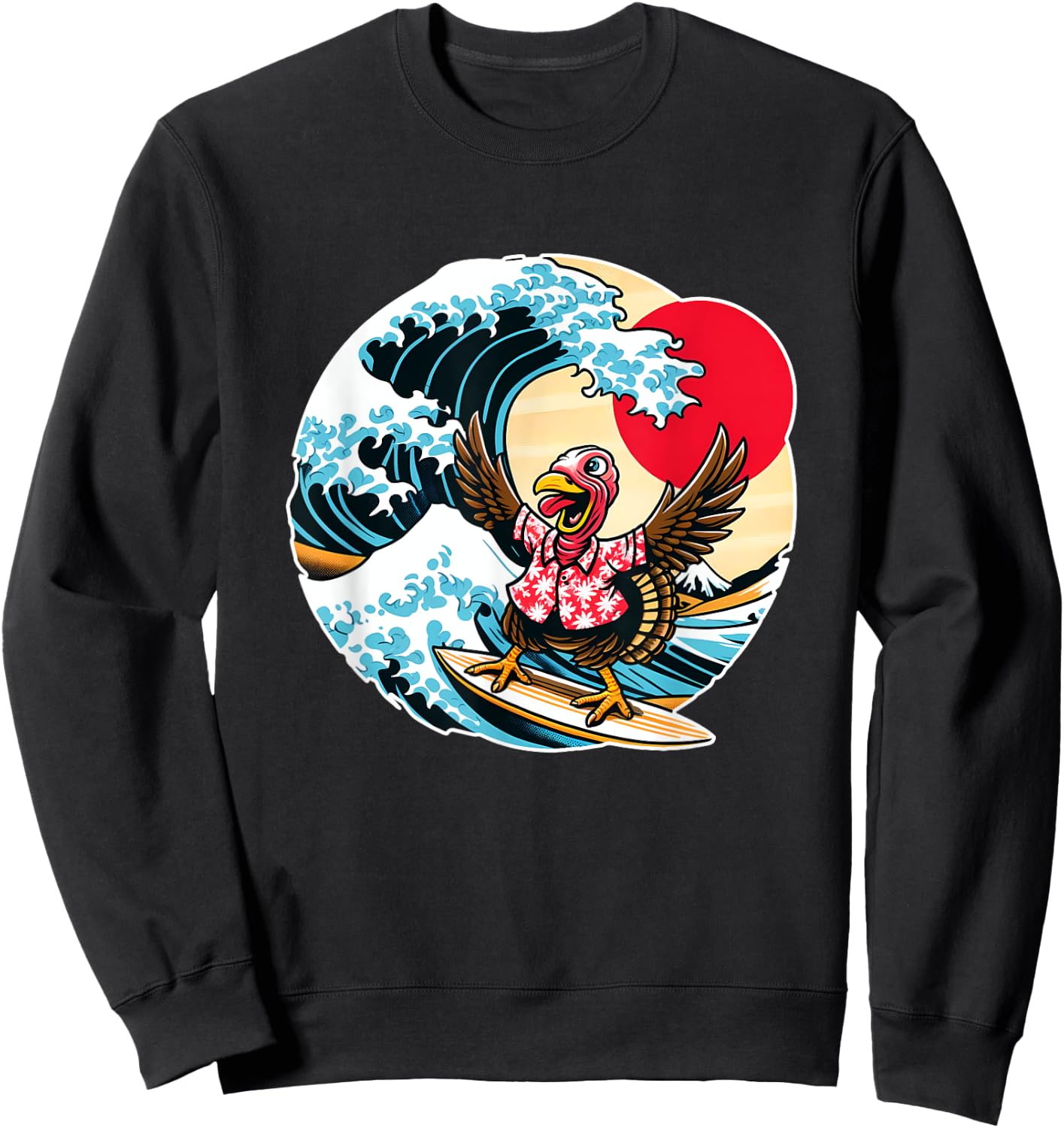Great Wave Kanagawa Turkey Surfing Sweatshirt - Sweatshirt | Black