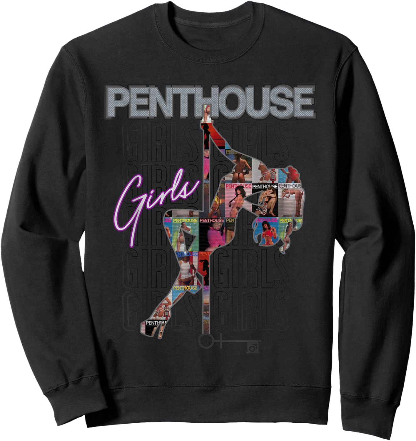 Penthouse Magazine Girls Pole Dance Burlesque Pinup Vintage Sweatshirt - Sweatshirt | Black