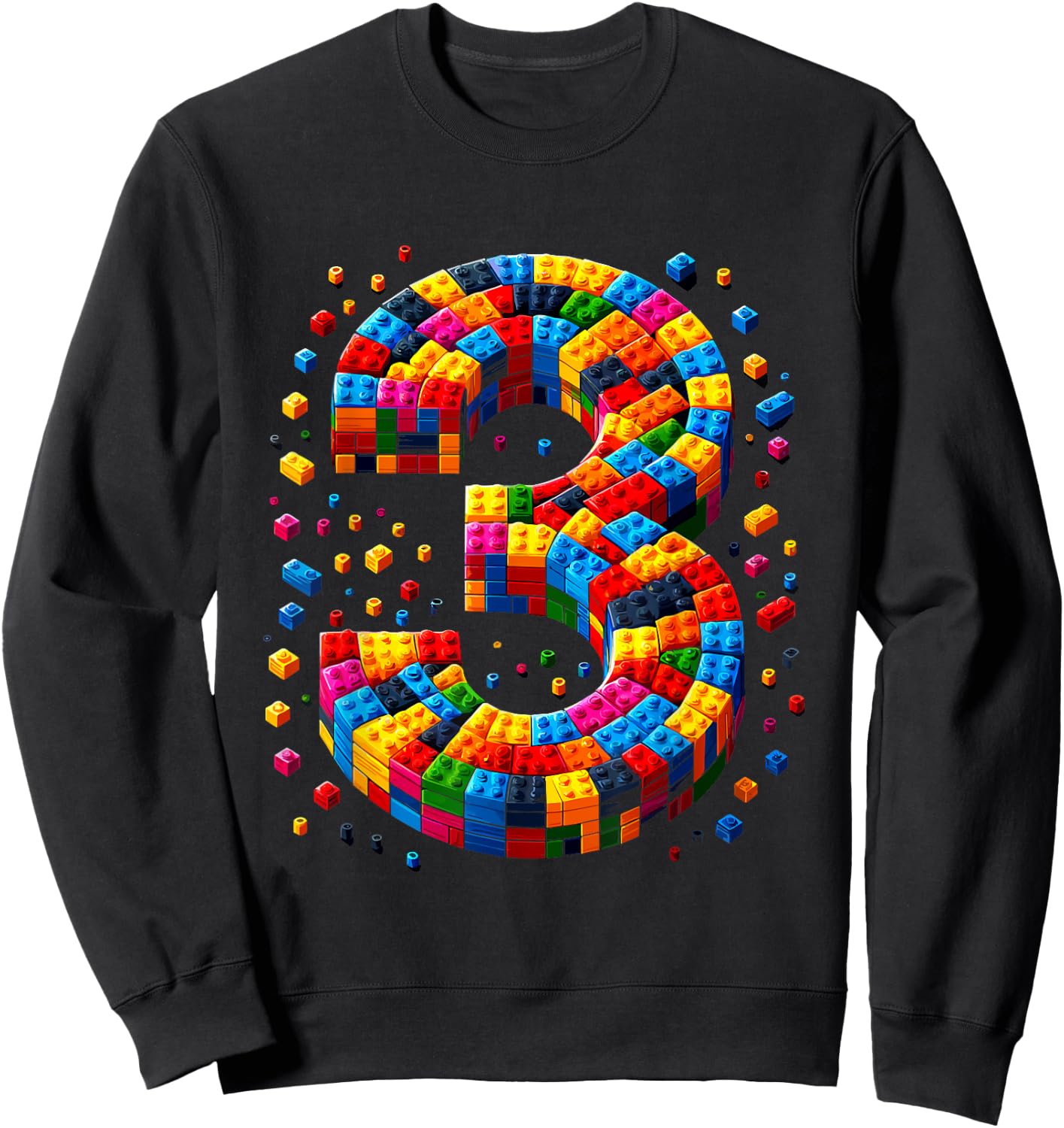 3 Year Old Blocks Building Master Builder 3th Birthday Boy Sweatshirt - Sweatshirt | Black