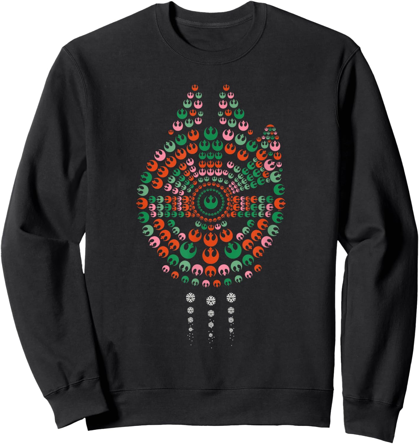 Star Wars Holiday Christmas Rebel Symbols Millennium Falcon Sweatshirt - Sweatshirt | Black