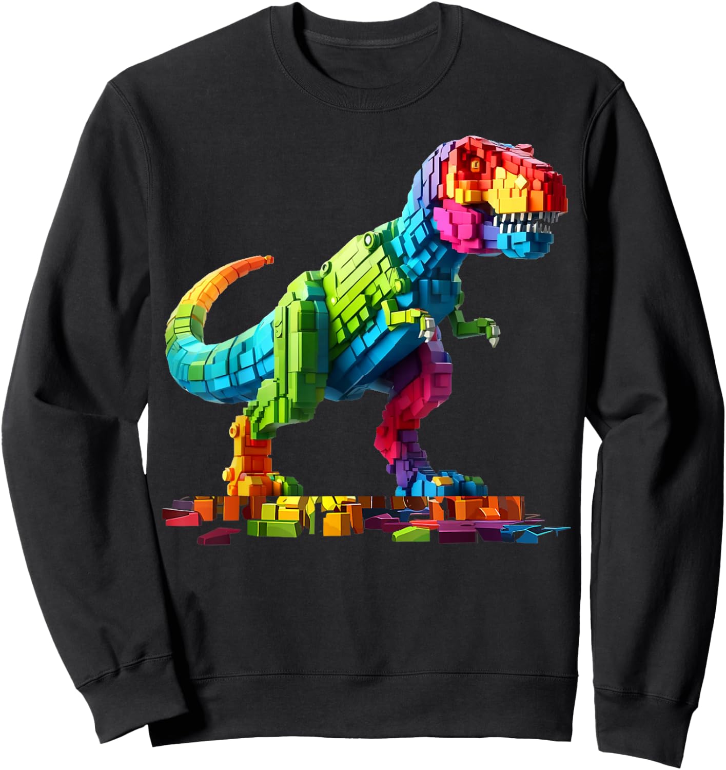 Master Builder Dinosaur Bricks Blocks Dino Toys Gifts T Rex Sweatshirt - Sweatshirt | Black