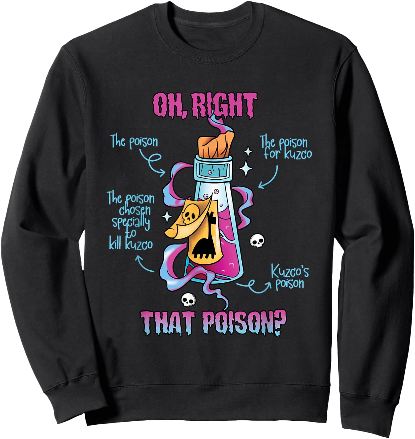 Vintage Funny Drink Me Oh Right That Poison-Llama Halloween Sweatshirt - Sweatshirt | Black