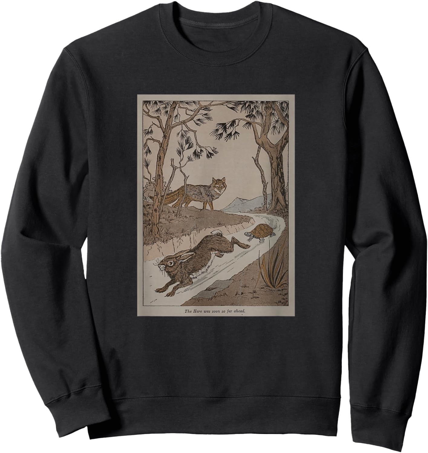 Aesop's Fable The Tortoise and The Hare Sweatshirt - Sweatshirt | Black