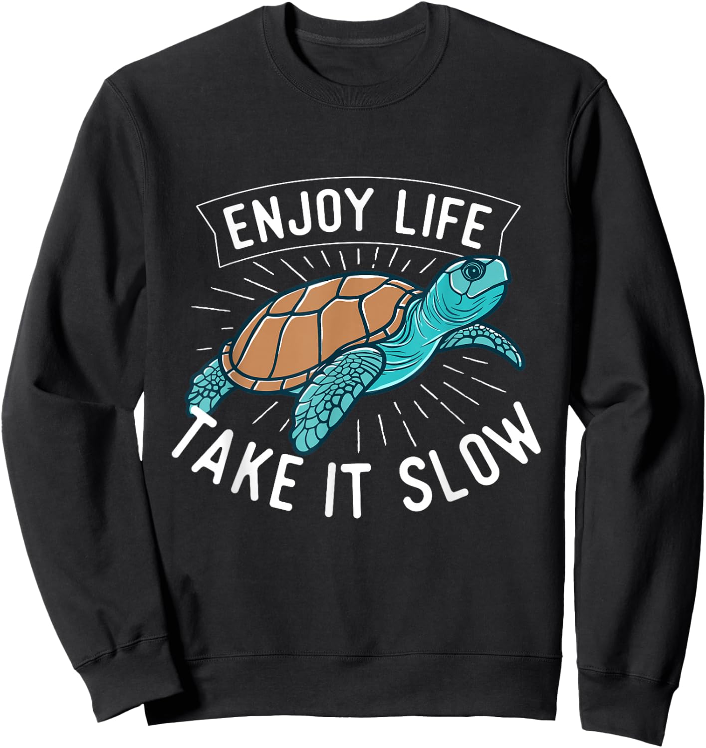 Enjoy Life Take It Slow Bald Head Island - Sea Turtle Lover Sweatshirt - Sweatshirt | Black