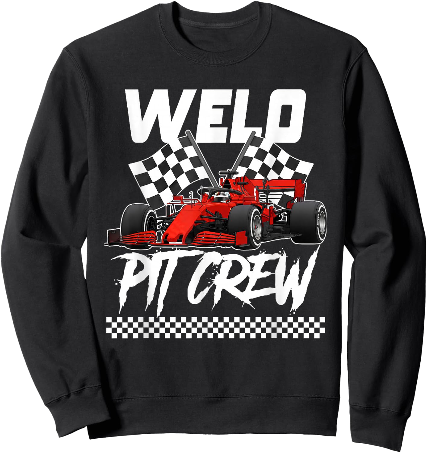 Race Car Birthday Party Racing Family Welo Pit Crew Sweatshirt - Sweatshirt | Black
