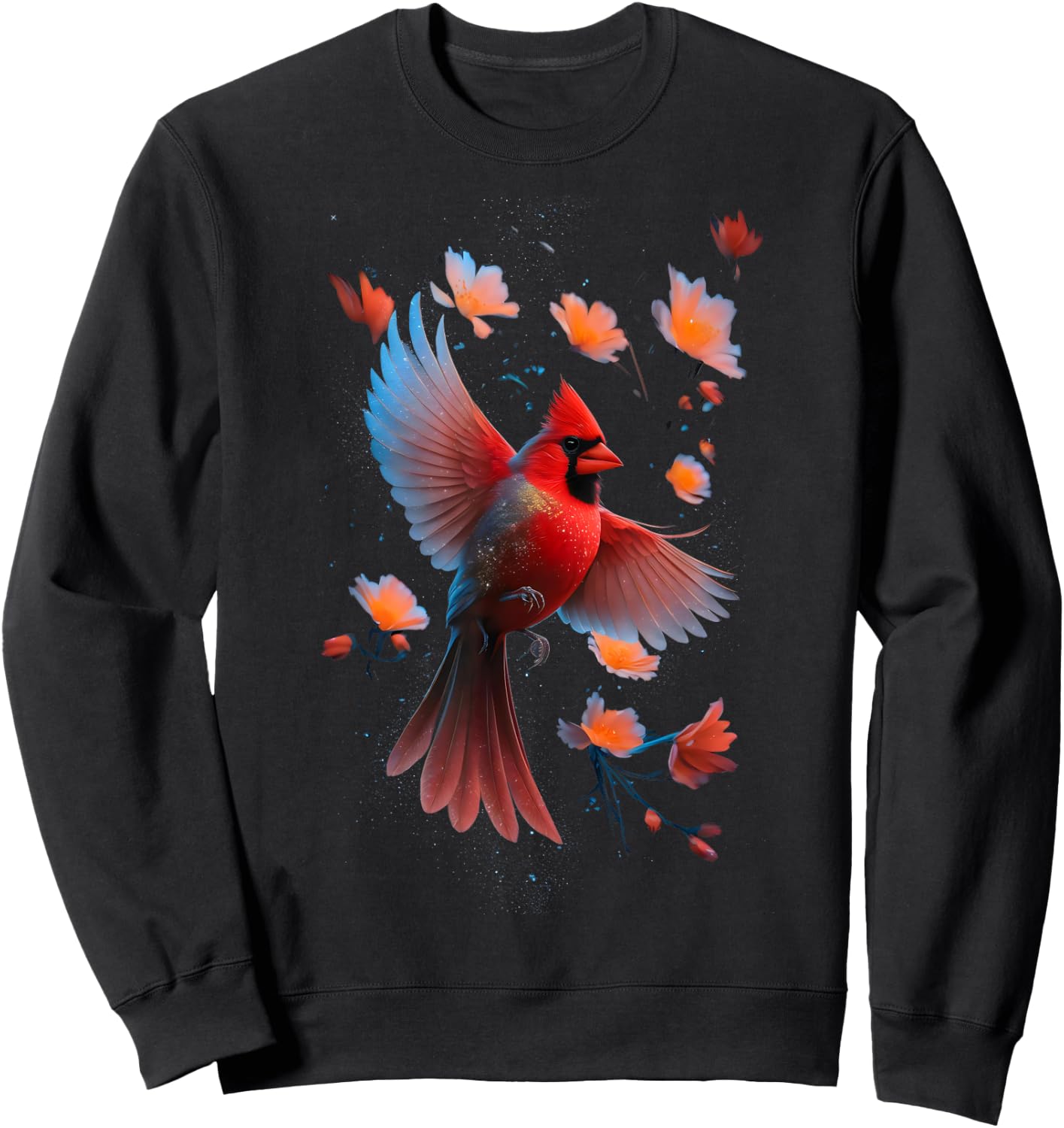 Cute Red Cardinal Bird Lovers Birdwatching Birding Vintage Sweatshirt - Sweatshirt | Black