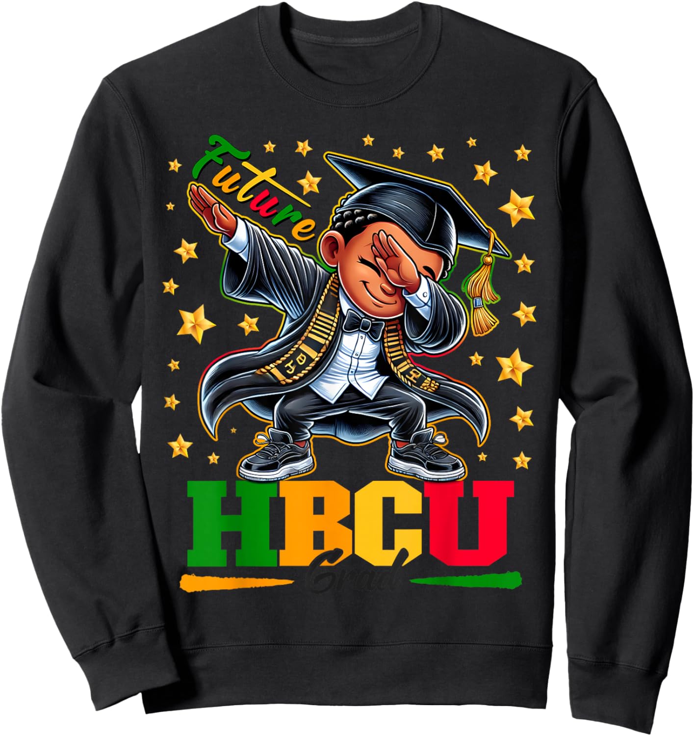 Future HBCU Grad Dabbing Kid Graduation for boys Kids Sweatshirt - Sweatshirt | Black