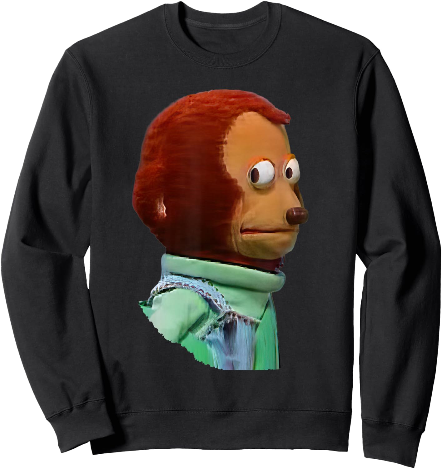 Pedro the Monkey Meme - Iconic Side-Eye Expression Sweatshirt - Sweatshirt | Black