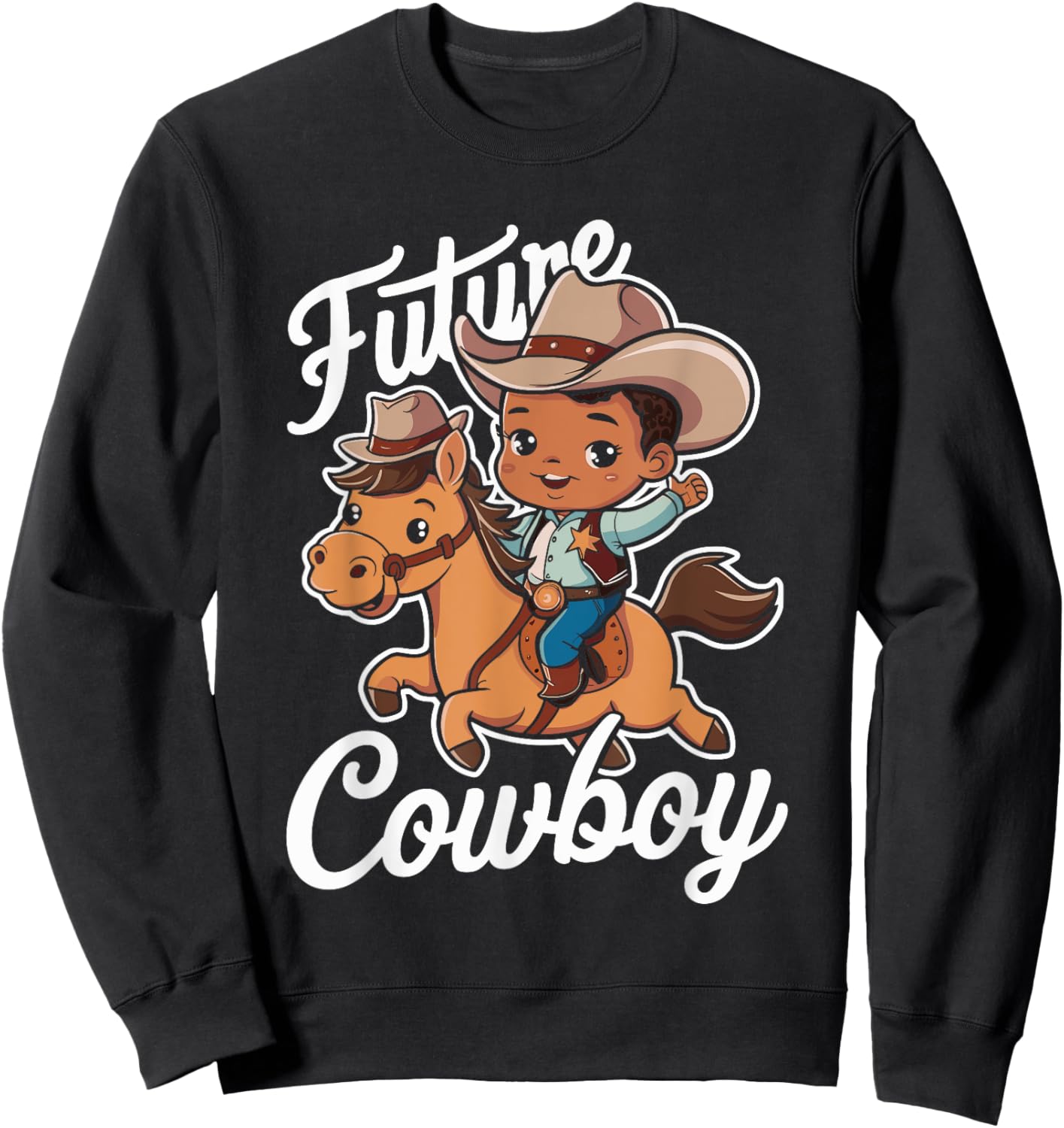 Future Cowboy, African American Cowboy Kid Toddler Sweatshirt - Sweatshirt | Black