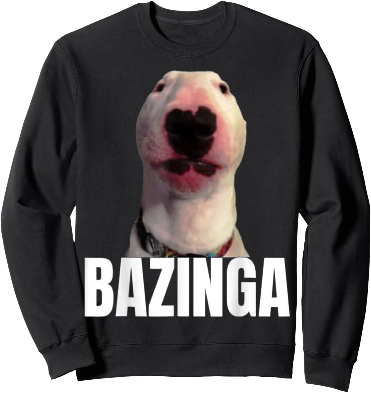 Bazinga Dog Cringe Meme Sweatshirt - Sweatshirt | Black