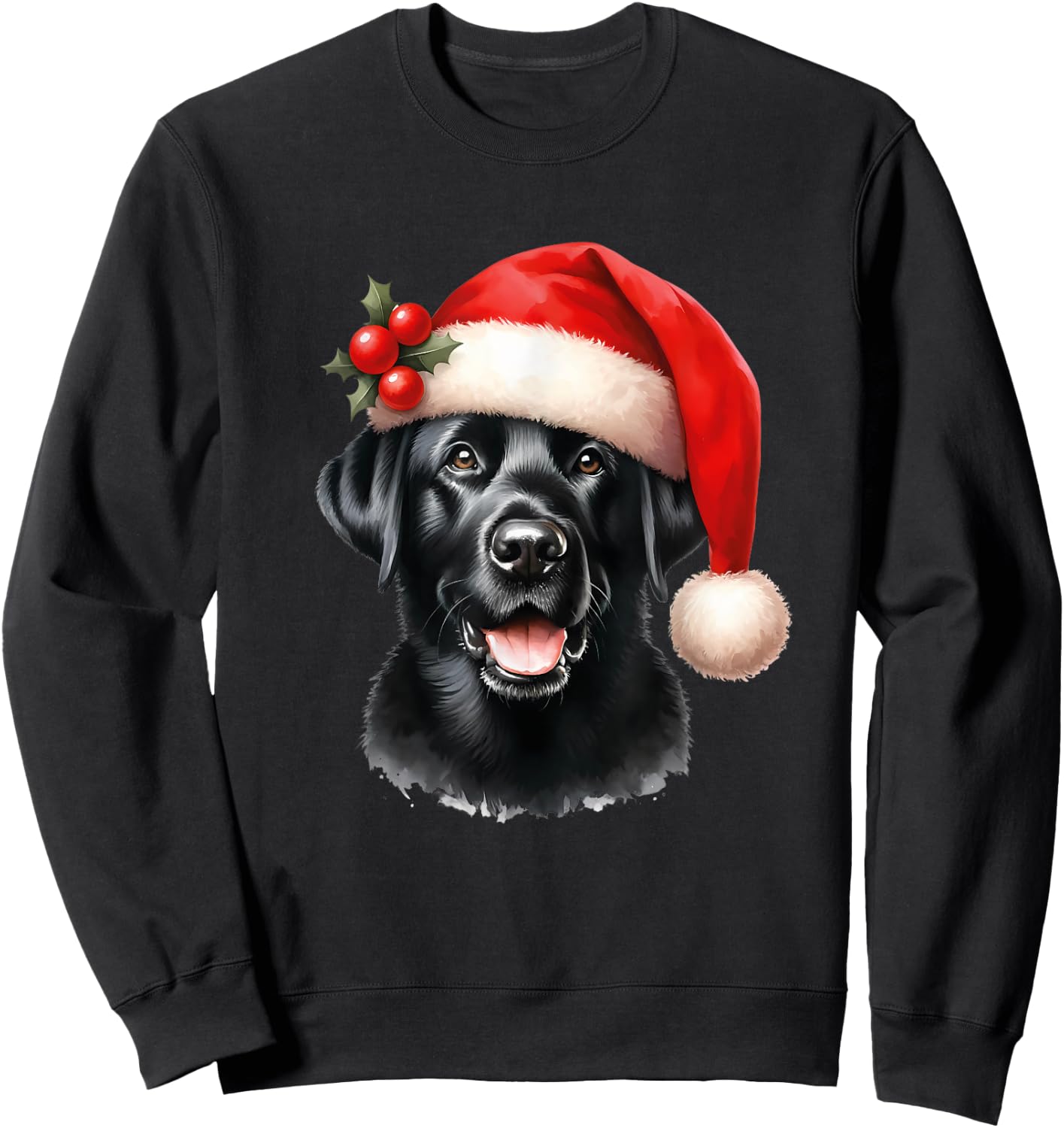 Dog Black Labrador Retriever Christmas Sweatshirt - Sweatshirt | Black