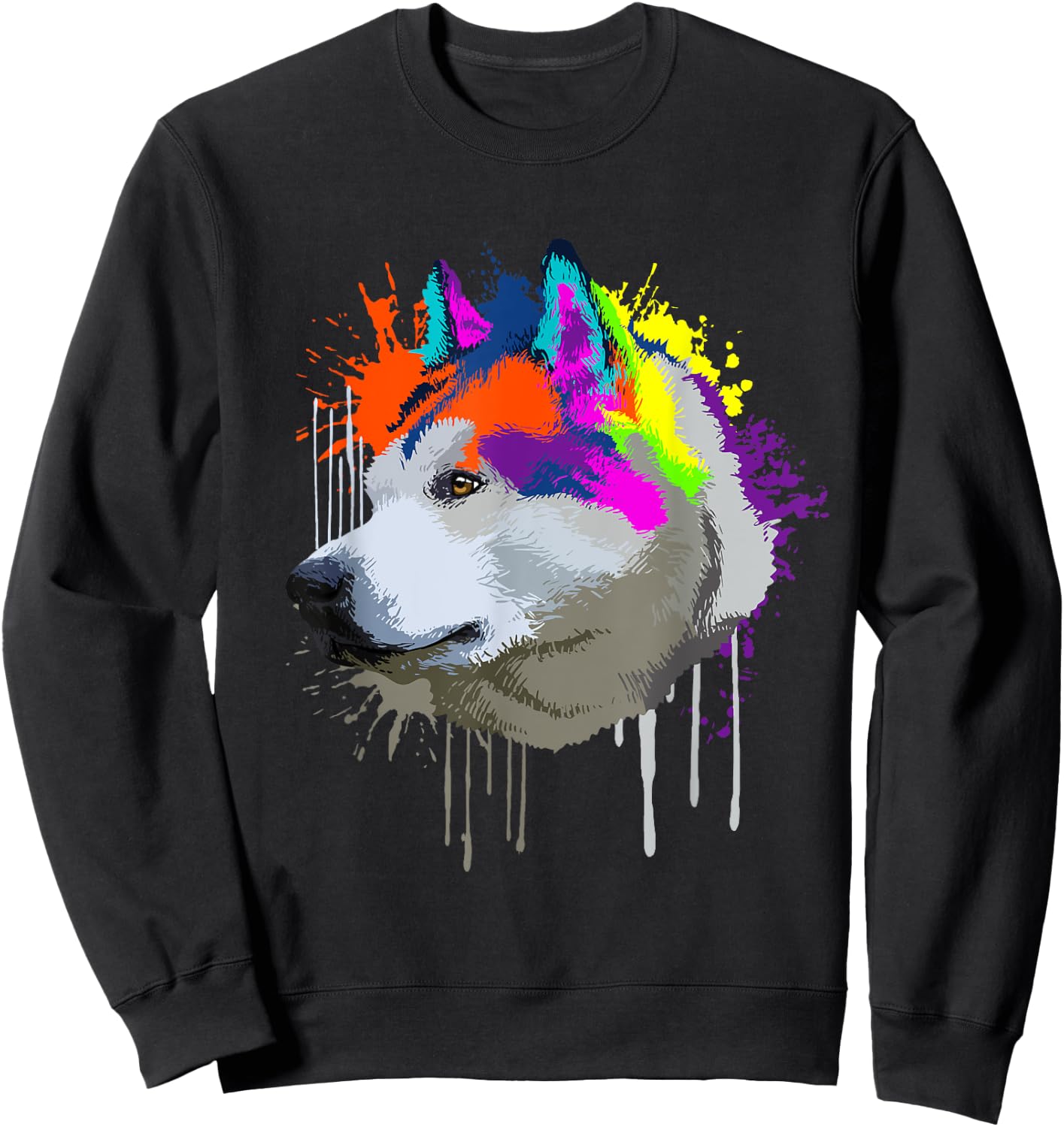 Splash Art Alaskan Malamute Dog Owner Gift Dog Sweatshirt - Sweatshirt | Black