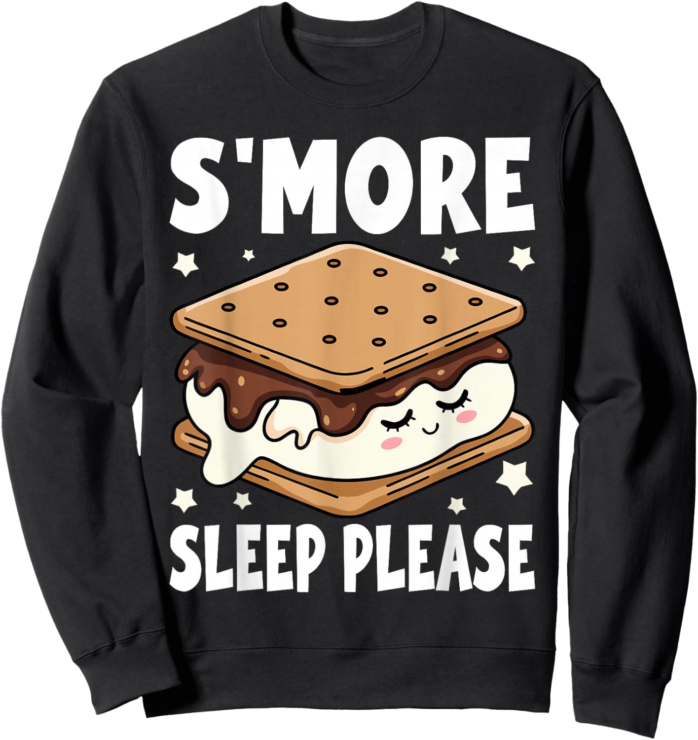 S'more Sleep I Marshmallow Pajamas for Boys Girls Camping Sweatshirt - Sweatshirt | Black