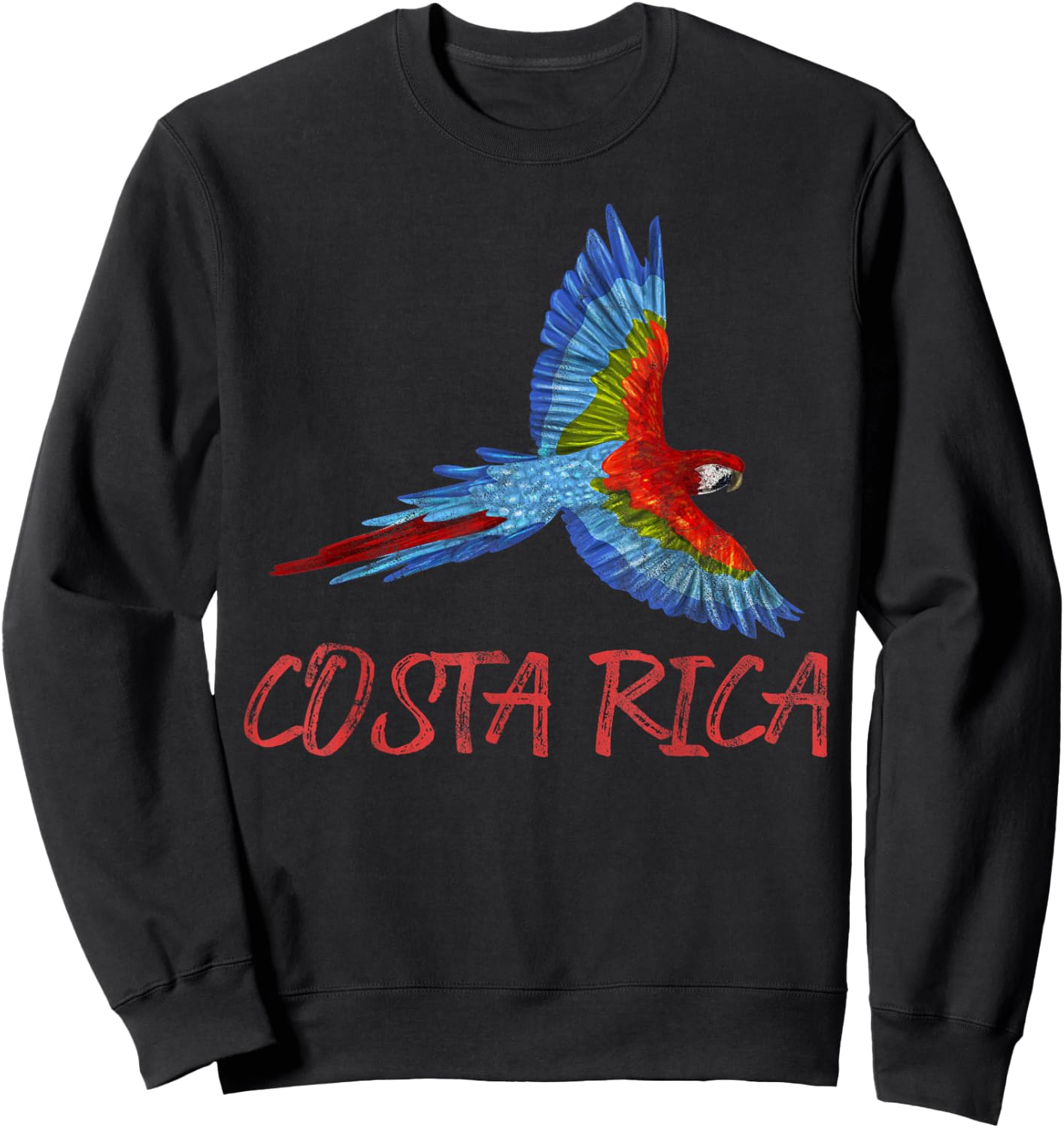 Costa Rica Bird Scarlet Macaw Central American Country Sweatshirt - Sweatshirt | Black