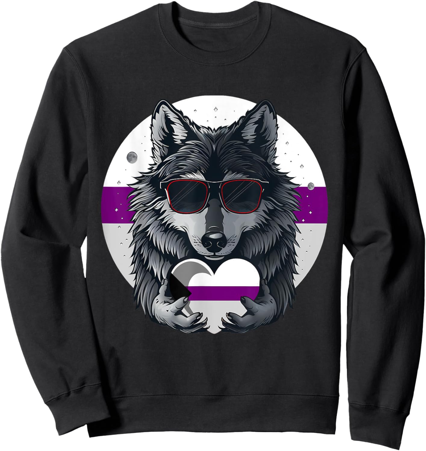 Demisexual Pride Flag Wolf Demisexuality Demisexual Flag Sweatshirt - Sweatshirt | Black