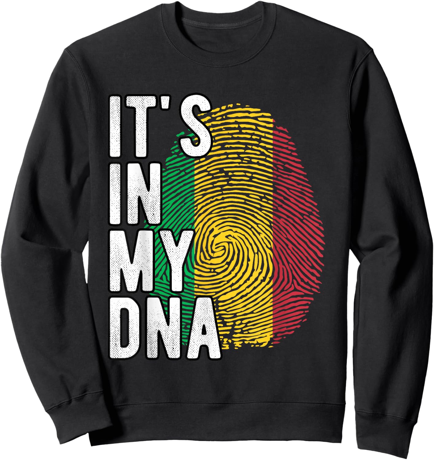 Funny it's in my DNA Mali flag Fingerprint Sweatshirt - Sweatshirt | Black