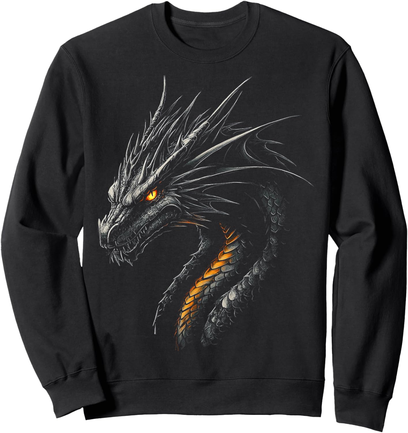 Black Dragon Motif Mythical Art Black Dragon Sweatshirt - Sweatshirt | Black