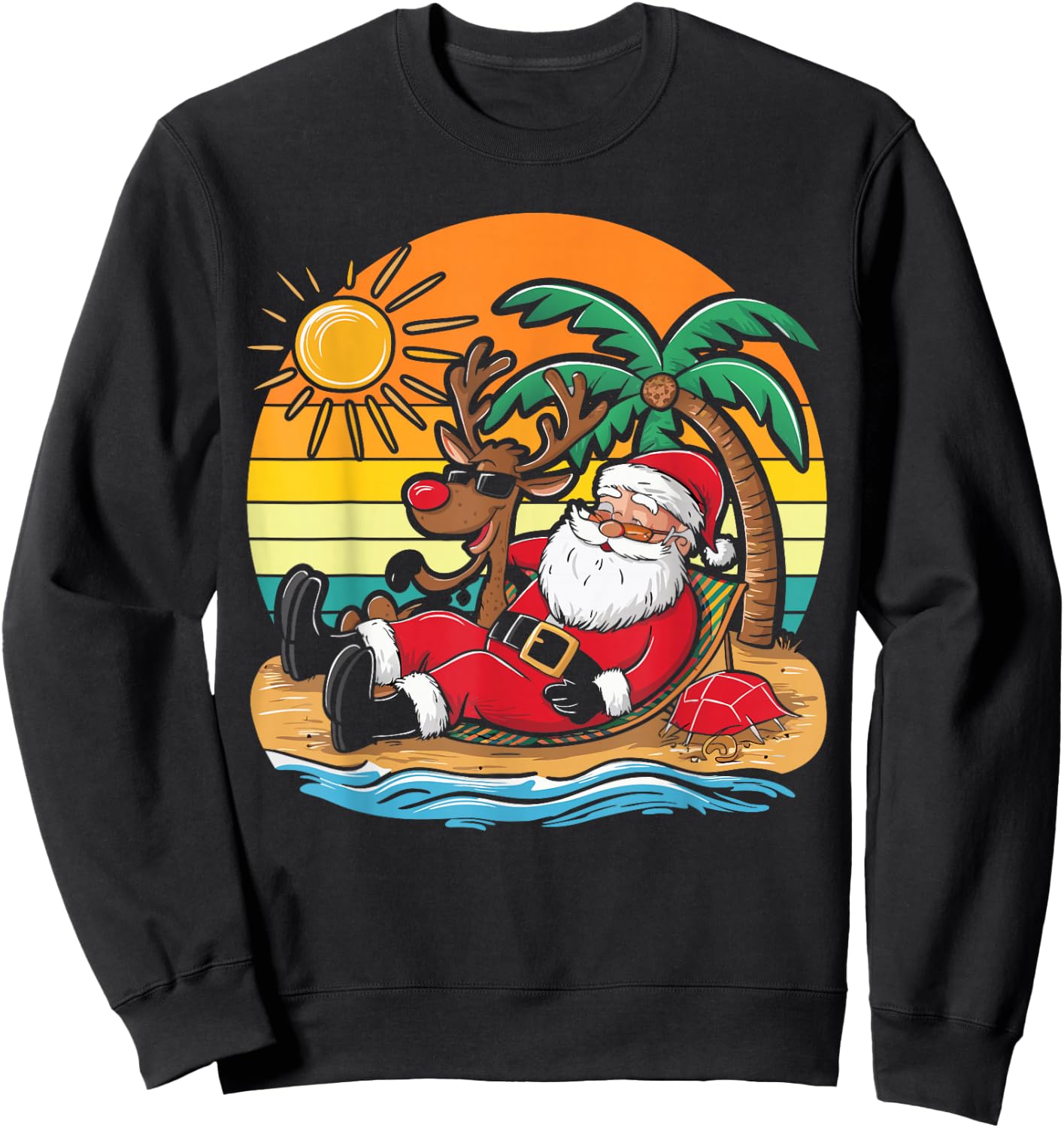 Christmas on The Beach Christmas Sweatshirt - Sweatshirt | Black