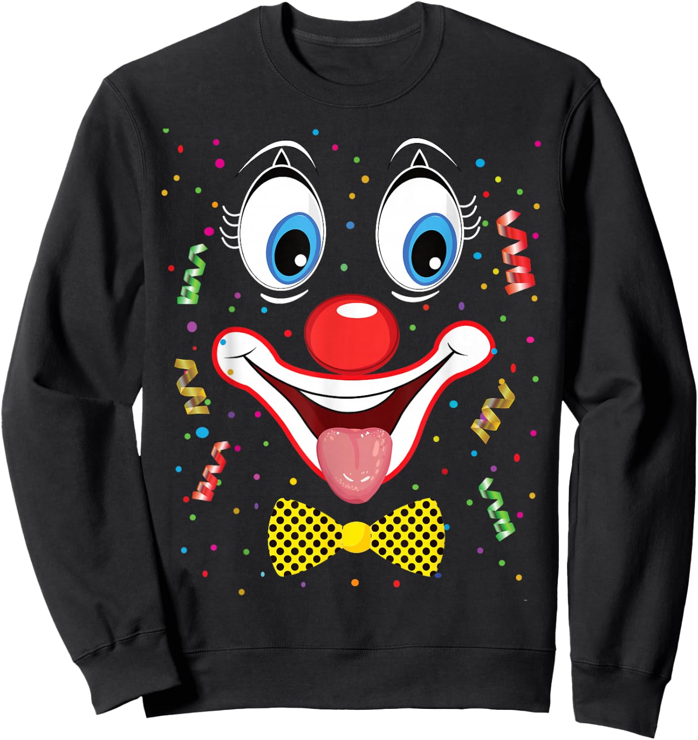 Carnival Clown Face Circus Costume Kids Men Women Carnivals Sweatshirt - Sweatshirt | Black