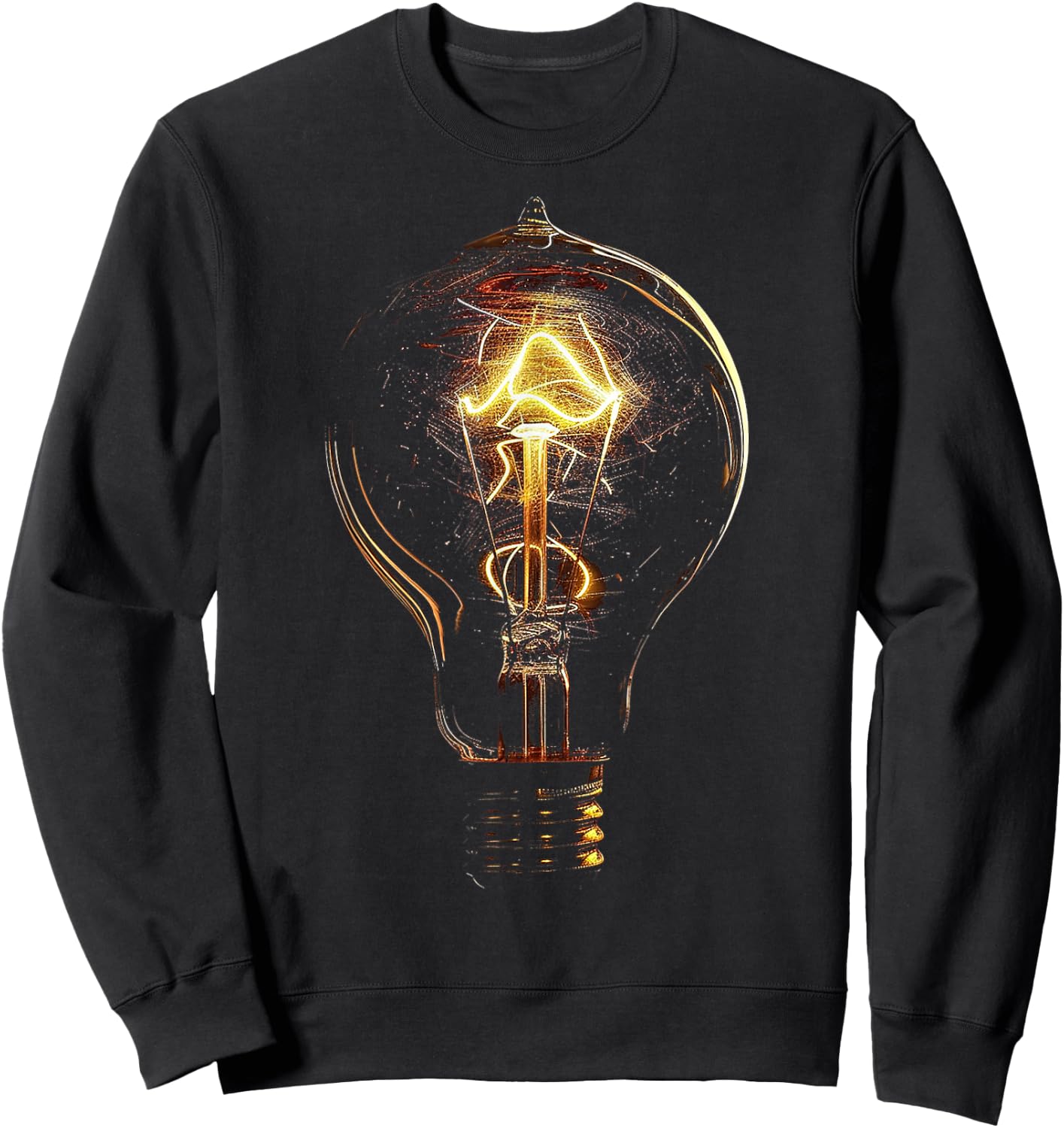 Light Bulb Motif Art Art Light Bulb Sweatshirt - Sweatshirt | Black