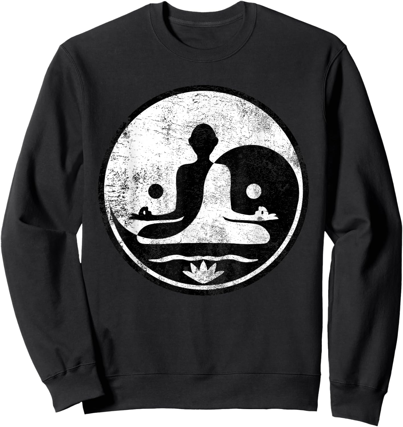 Yin Yang Yoga Lotus Harmony Balance Meditation Zen Gift Sweatshirt - Sweatshirt | Black