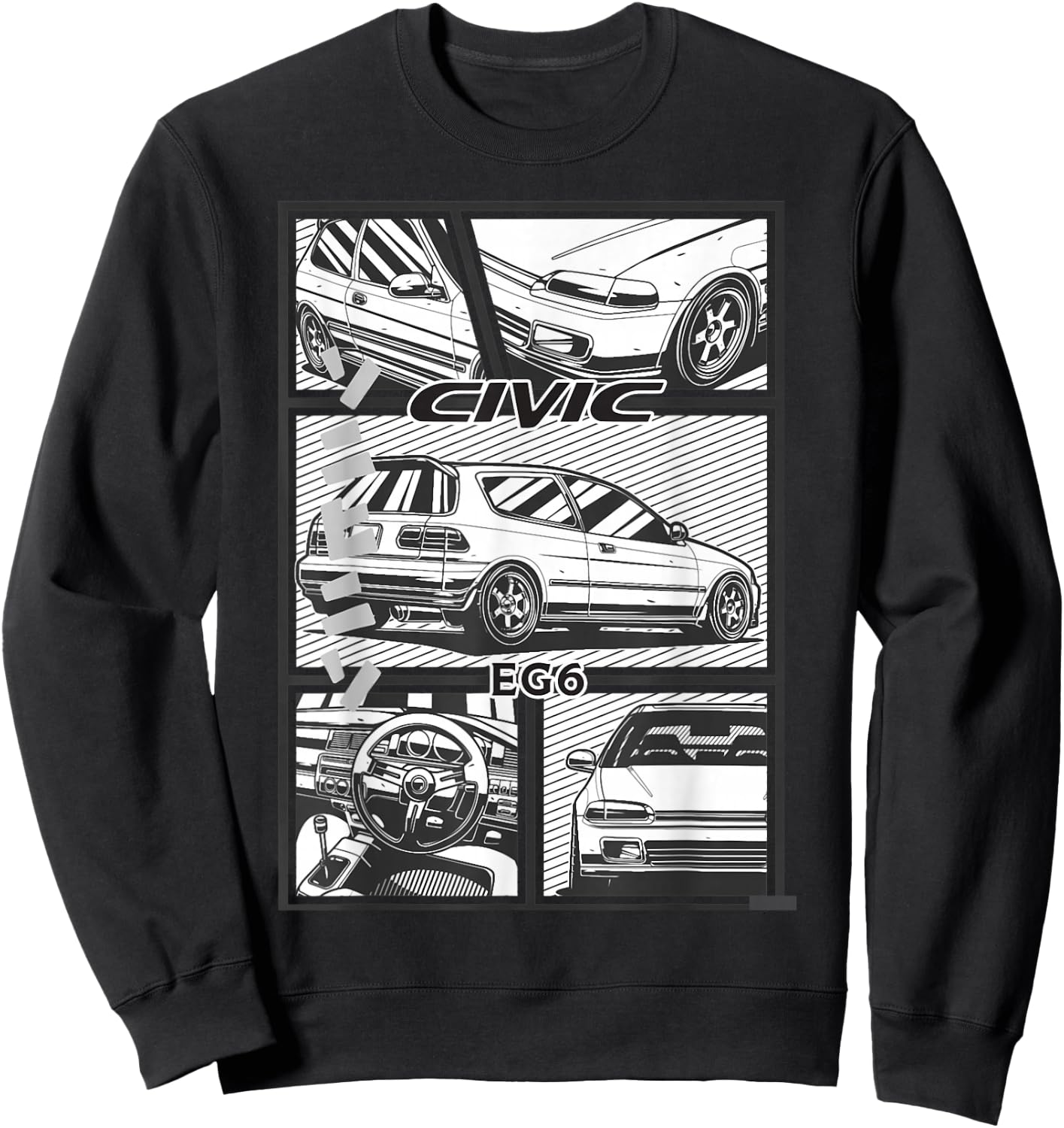 Civic eg 6 Japanese car Sweatshirt - Sweatshirt | Black