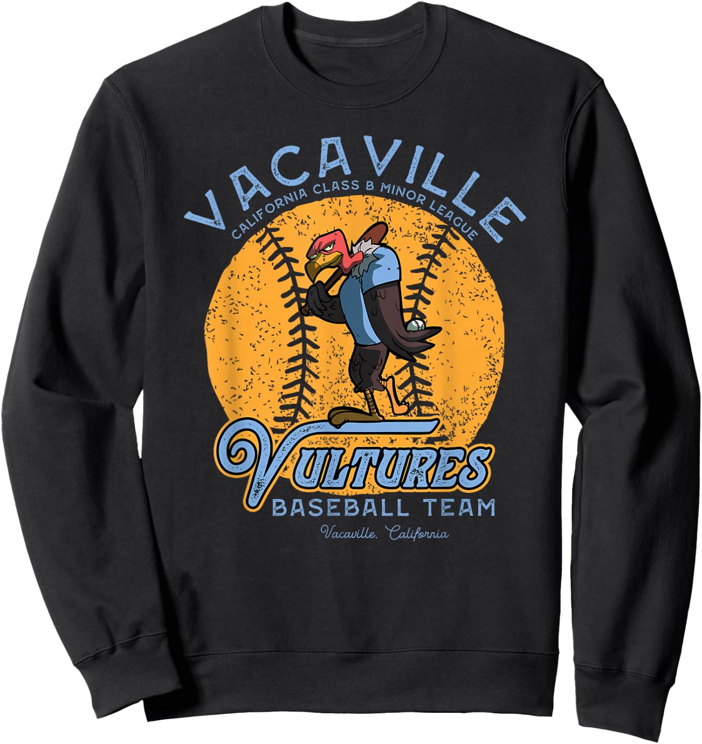 Vintage Vacaville Vultures Retro Minor League Baseball Team Sweatshirt - Sweatshirt | Black
