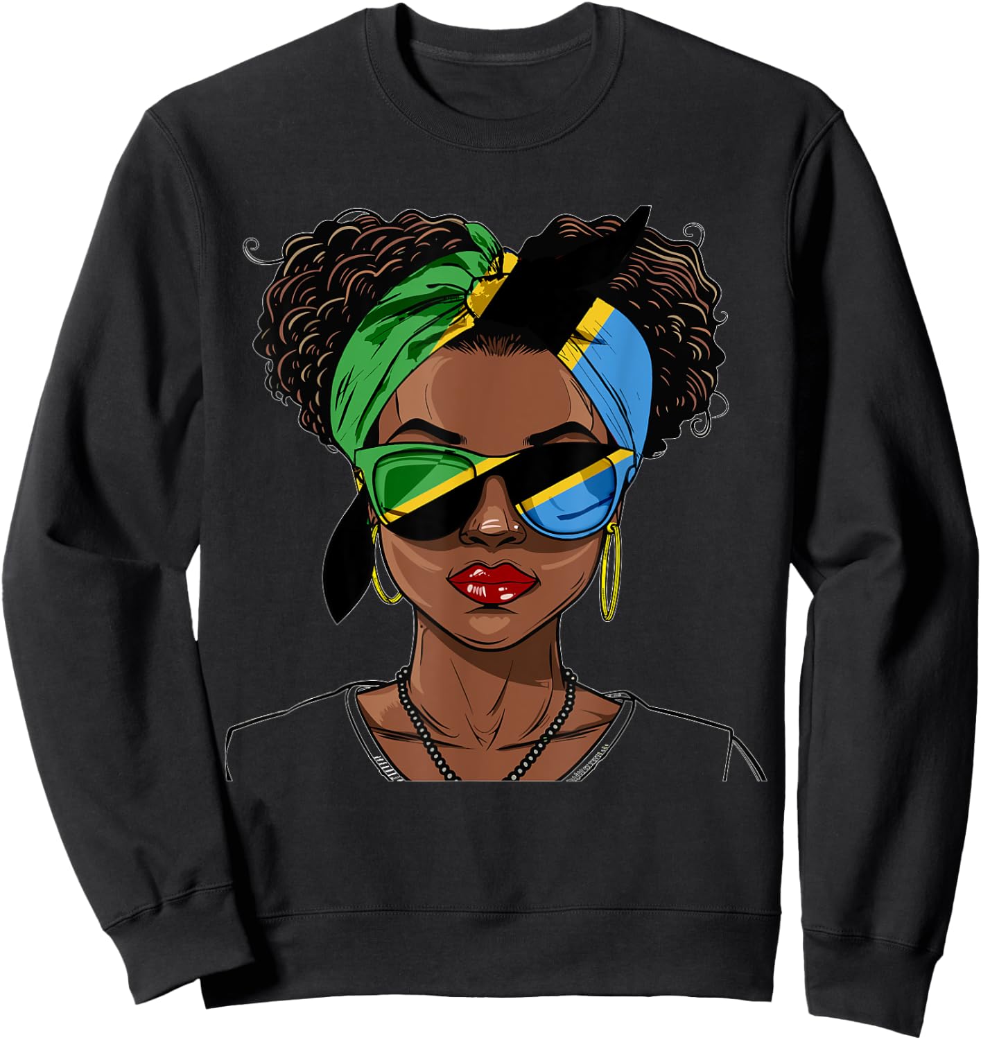 Tanzania Flag Outfit for Woman Uniform Souvenirs Tanzanian Sweatshirt - Sweatshirt | Black