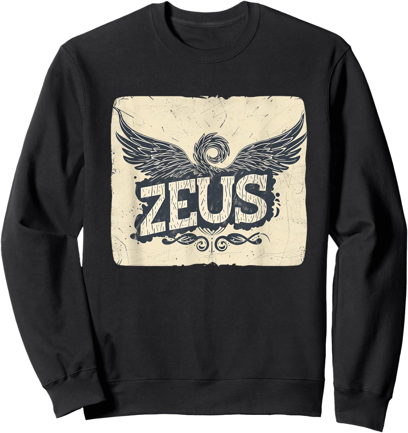Epic Zeus Graphic for a Bold and Mighty Look Sweatshirt - Sweatshirt | Black