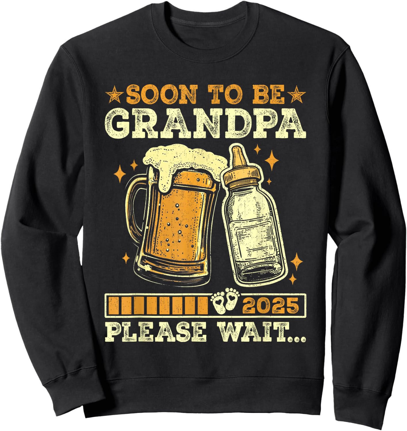 Soon To Be Grandpa 2025 Pregnancy Announcement Loading Sweatshirt - Sweatshirt | Black