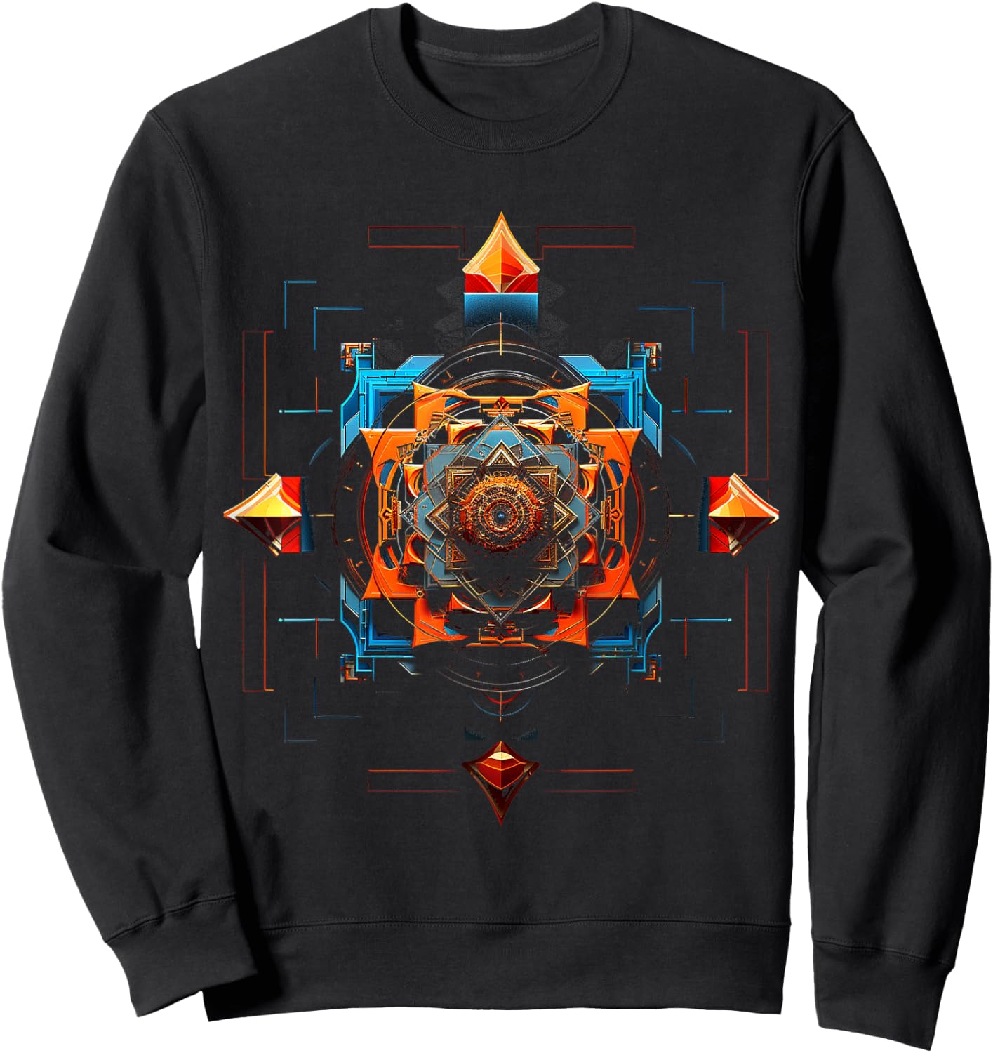 Motif Illustration Art Sweatshirt - Sweatshirt | Black