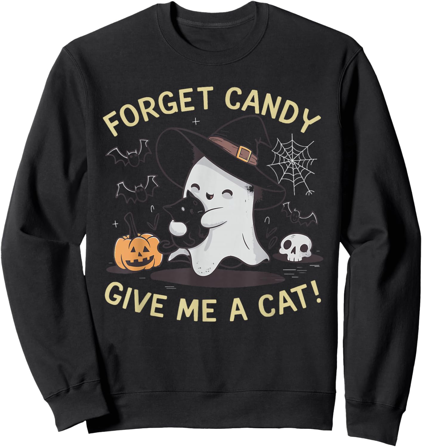 Forget Candy Give Me A Cat Women Kids Sweatshirt - Sweatshirt | Black