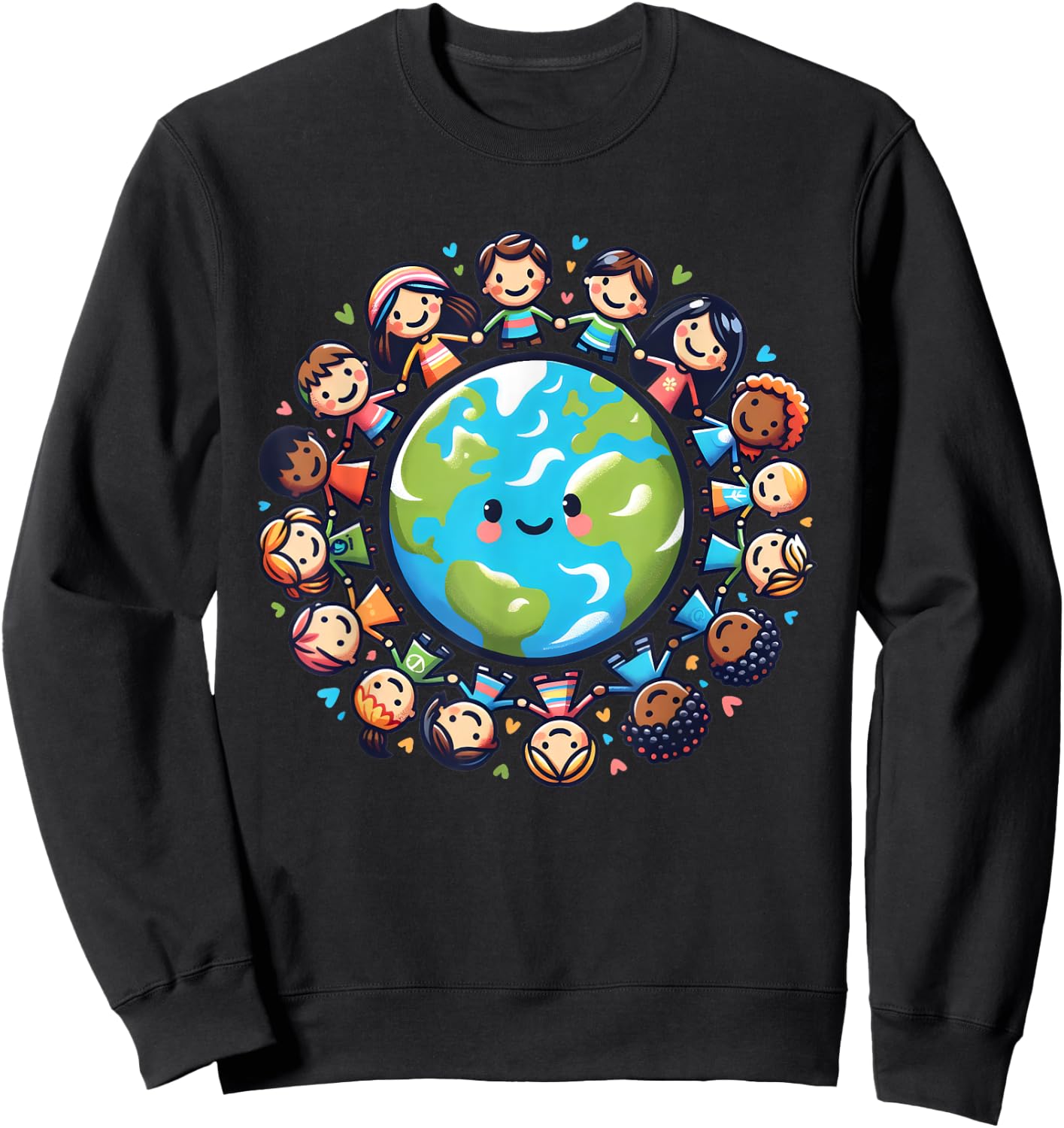 Happy Earth Day 2025 Cool Earth Day Children Kids Toddler Sweatshirt - Sweatshirt | Black