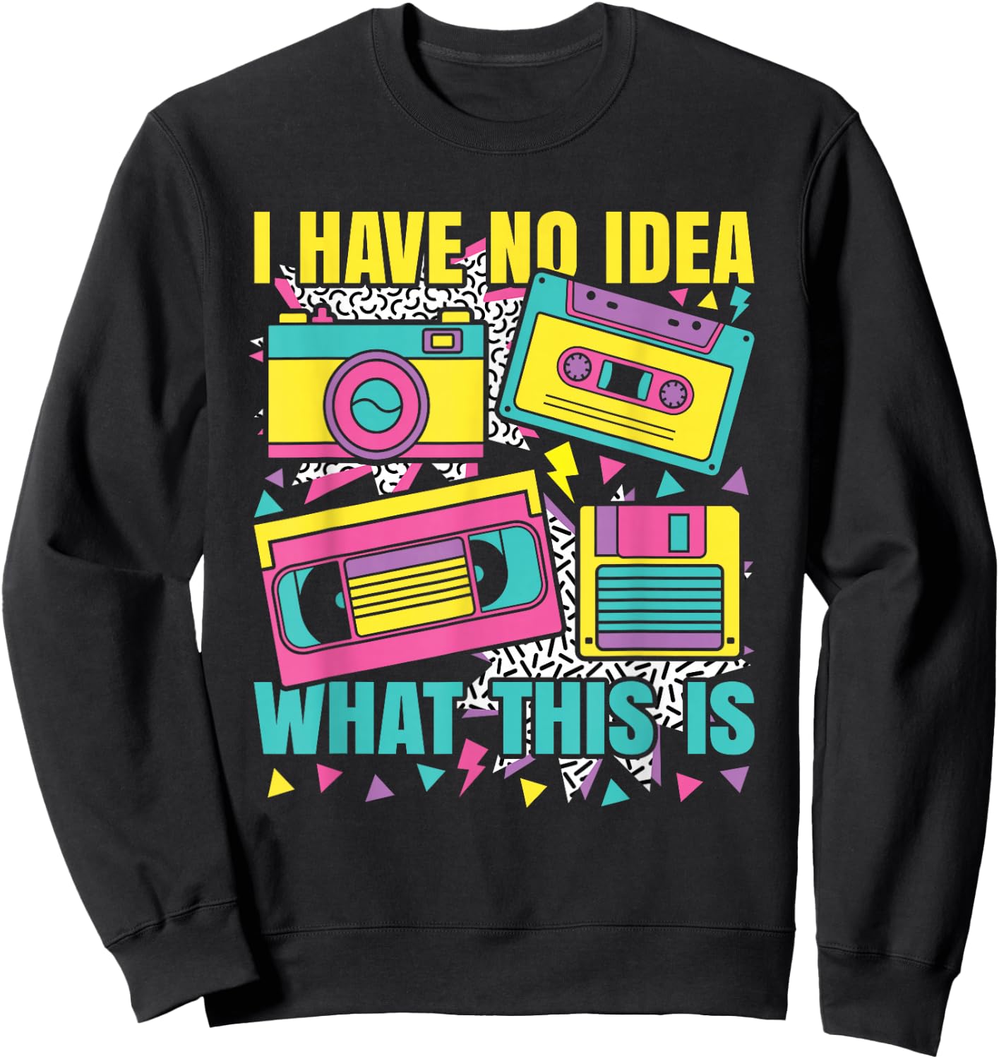 I Have No Idea What This is 80s 90s Outfit Boys Girls Kids Sweatshirt - Sweatshirt | Black