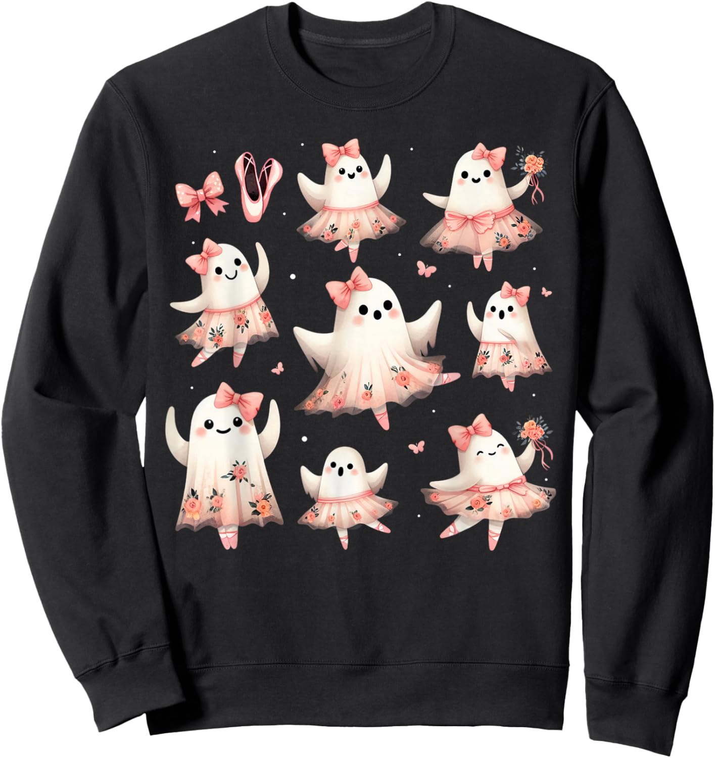 Ballet Ghost Ballet Dancer Spooky Dance Teacher Halloween Sweatshirt - Sweatshirt | Black