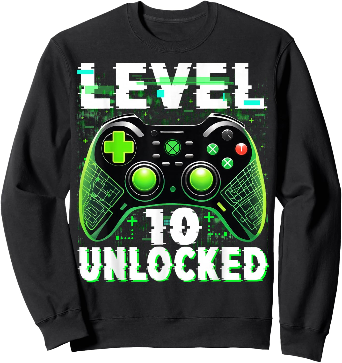 Level 10 Unlocked Shirt Funny Video Gamer Geek 10th Birthday Sweatshirt - Sweatshirt | Black