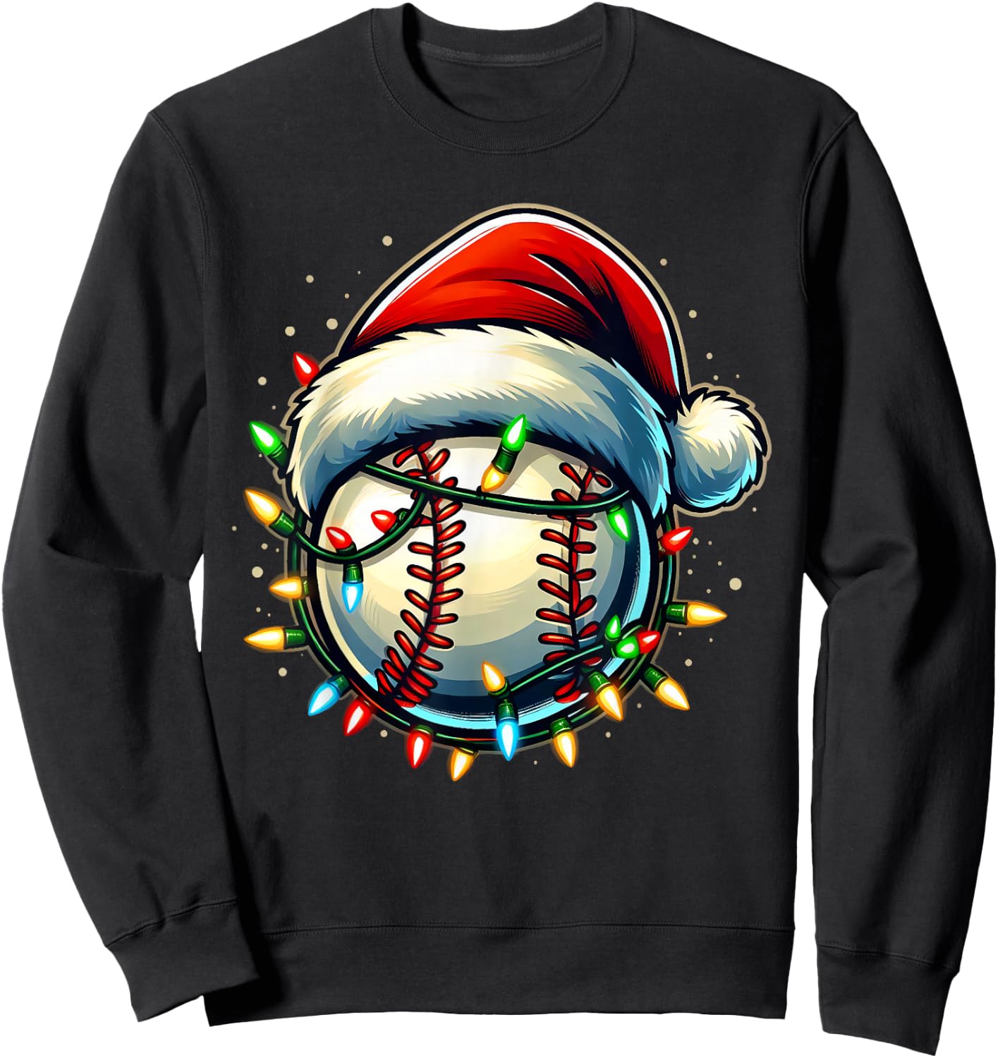 Christmas Baseball Xmas Santa Baseball Lover Boys Girls Kids Sweatshirt - Sweatshirt | Black