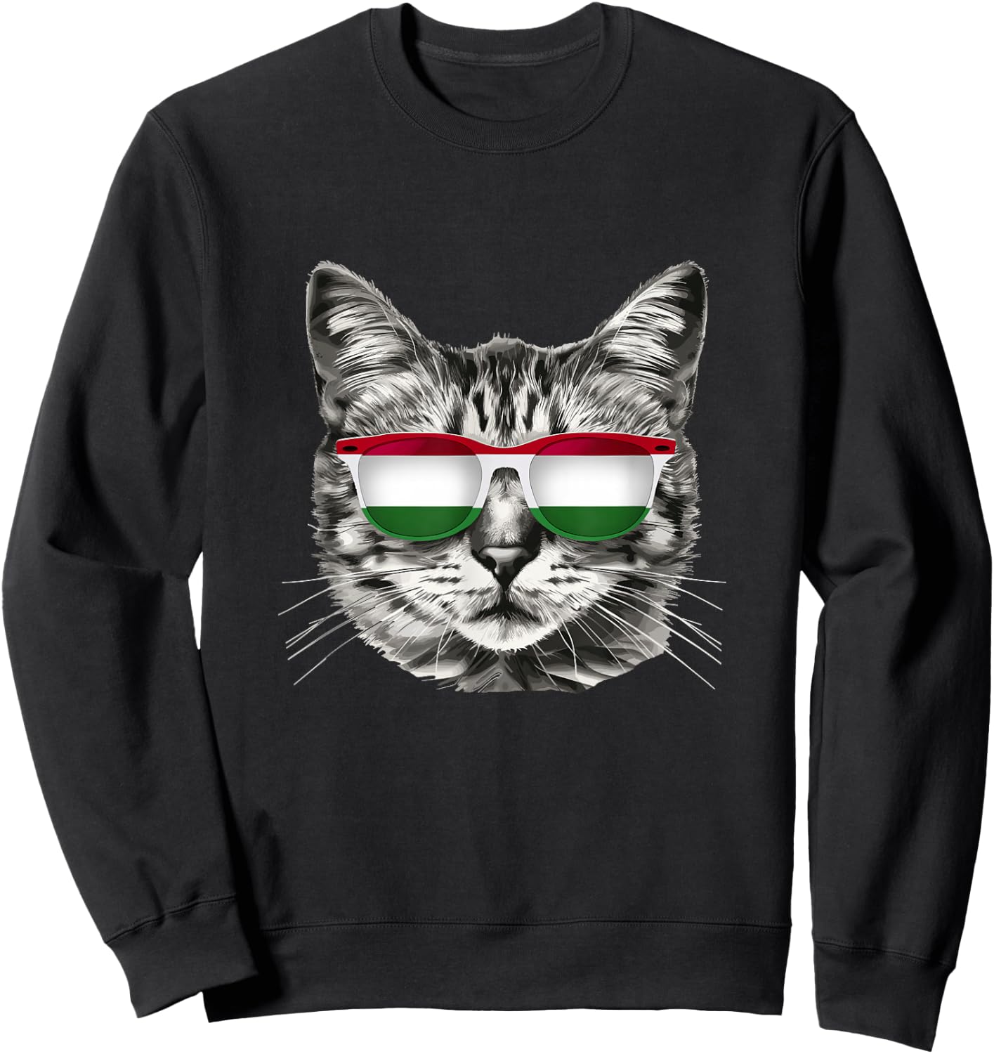 Hungarian Flag Cat Owner Souvenirs Products Kitten Hungary Sweatshirt - Sweatshirt | Black