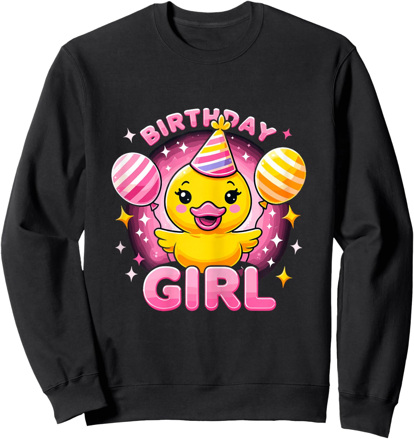 Birthday Girl Rubber Duck Birthday Party Sweatshirt - Sweatshirt | Black