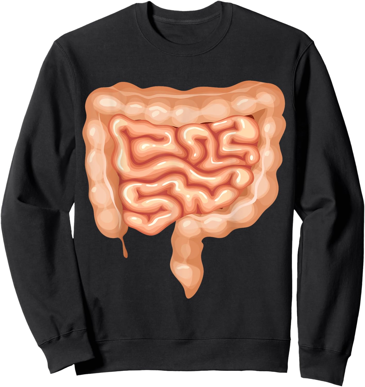 Human Body Parts Group Costumes - Colon Intestines Costume Sweatshirt - Sweatshirt | Black