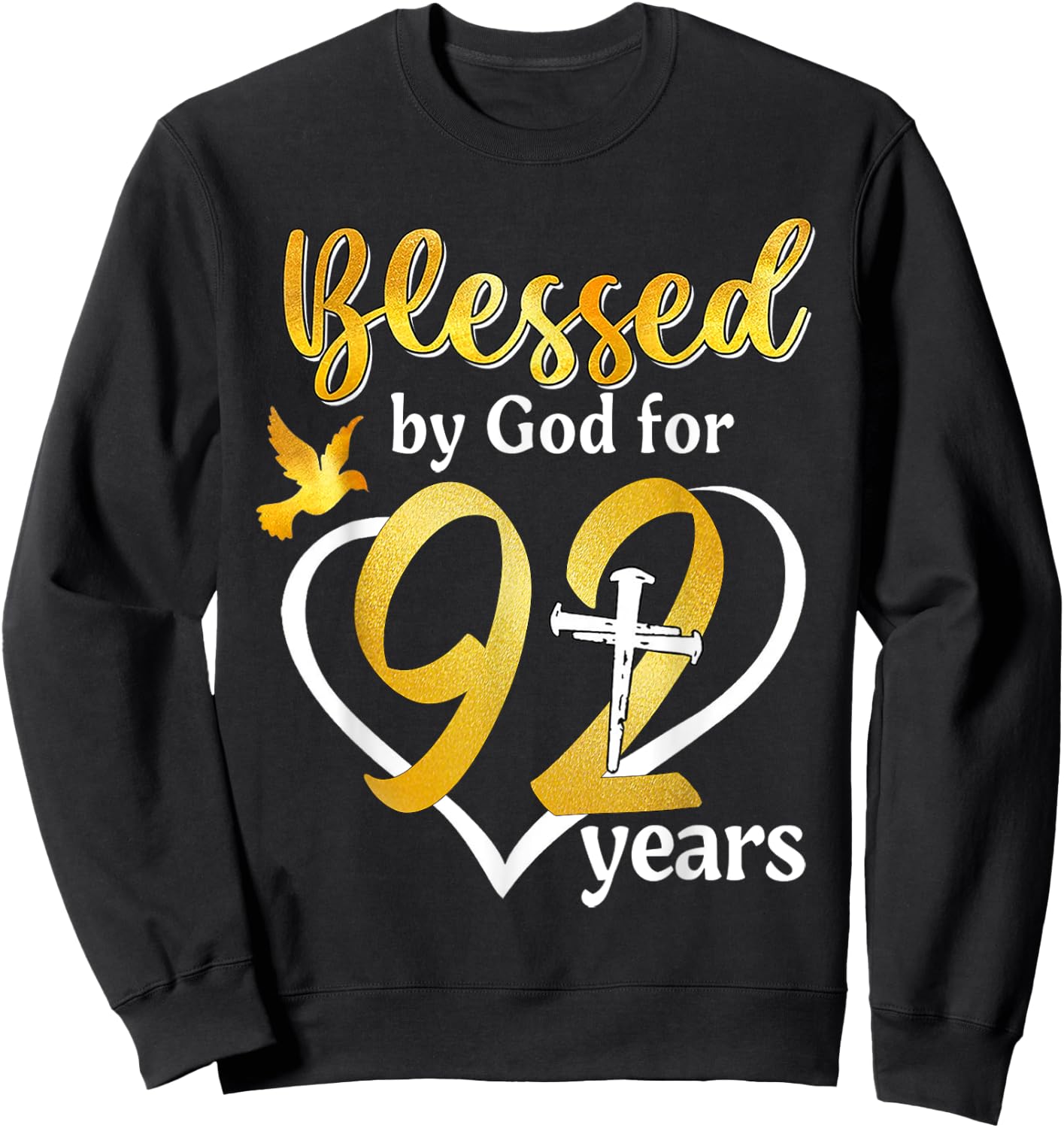 Blessed By God For 92 Years Old 92nd Birthday Party Women Sweatshirt - Sweatshirt | Black